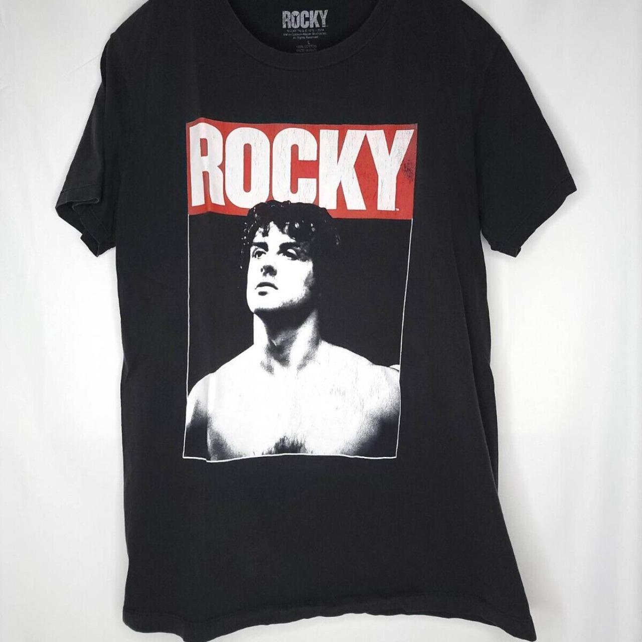Rocky Balboa T-Shirt Tee Short Sleeve Black Men’s... - Depop