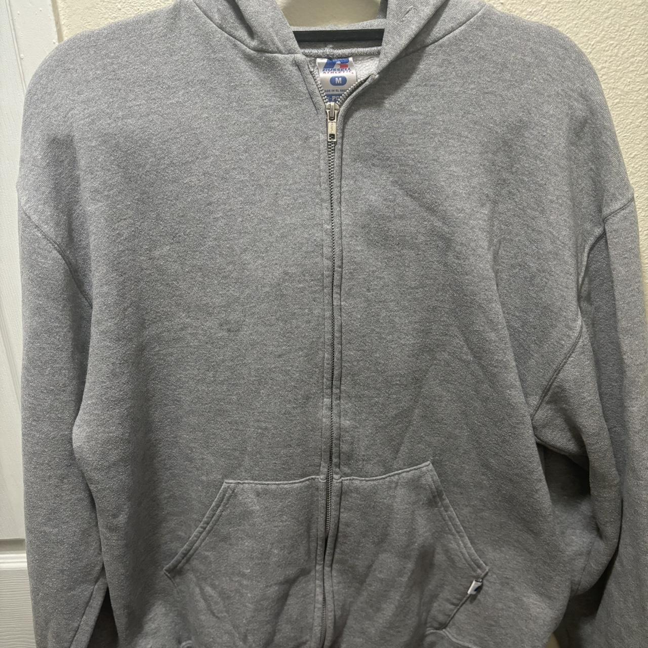 Russell Athletics Grey Zipup Size medium - Depop