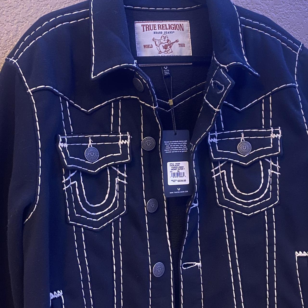 TRUE RELIGION JIMMY FLEECE SUPER T JACKET BLACK | Depop
