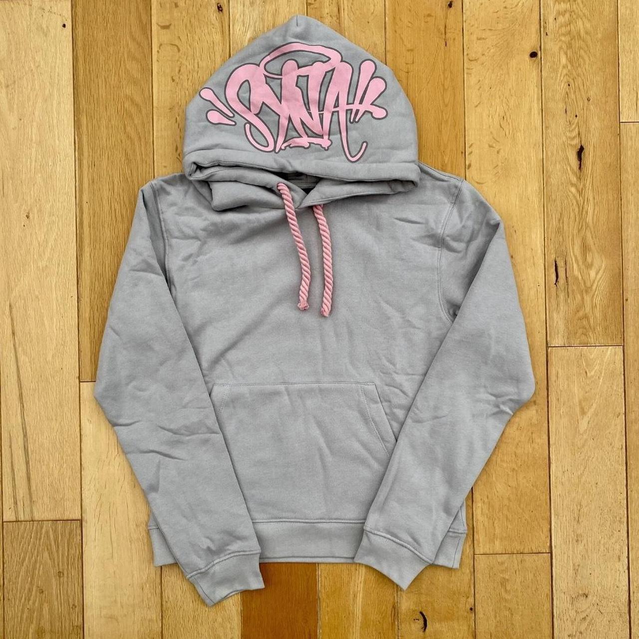 Syna world logo tracksuit (grey/pink) - Depop