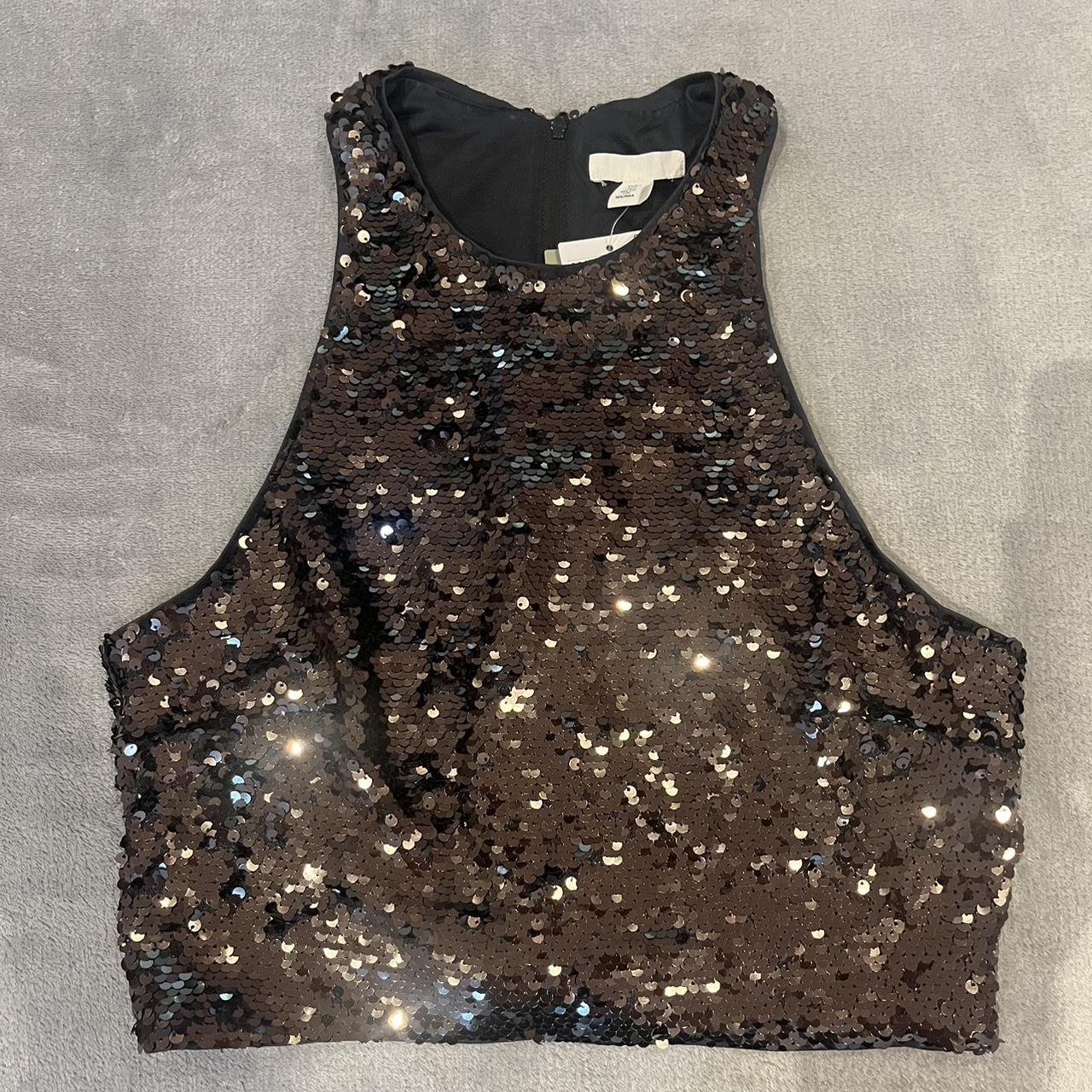 Crop Tops Gold Sequin Top H&m H&M Tops Hm Crop Sequin Top Poshmark