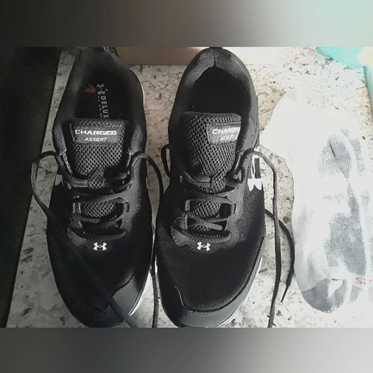 Under Armour Men's Charged Running Shoes Black Size... - Depop