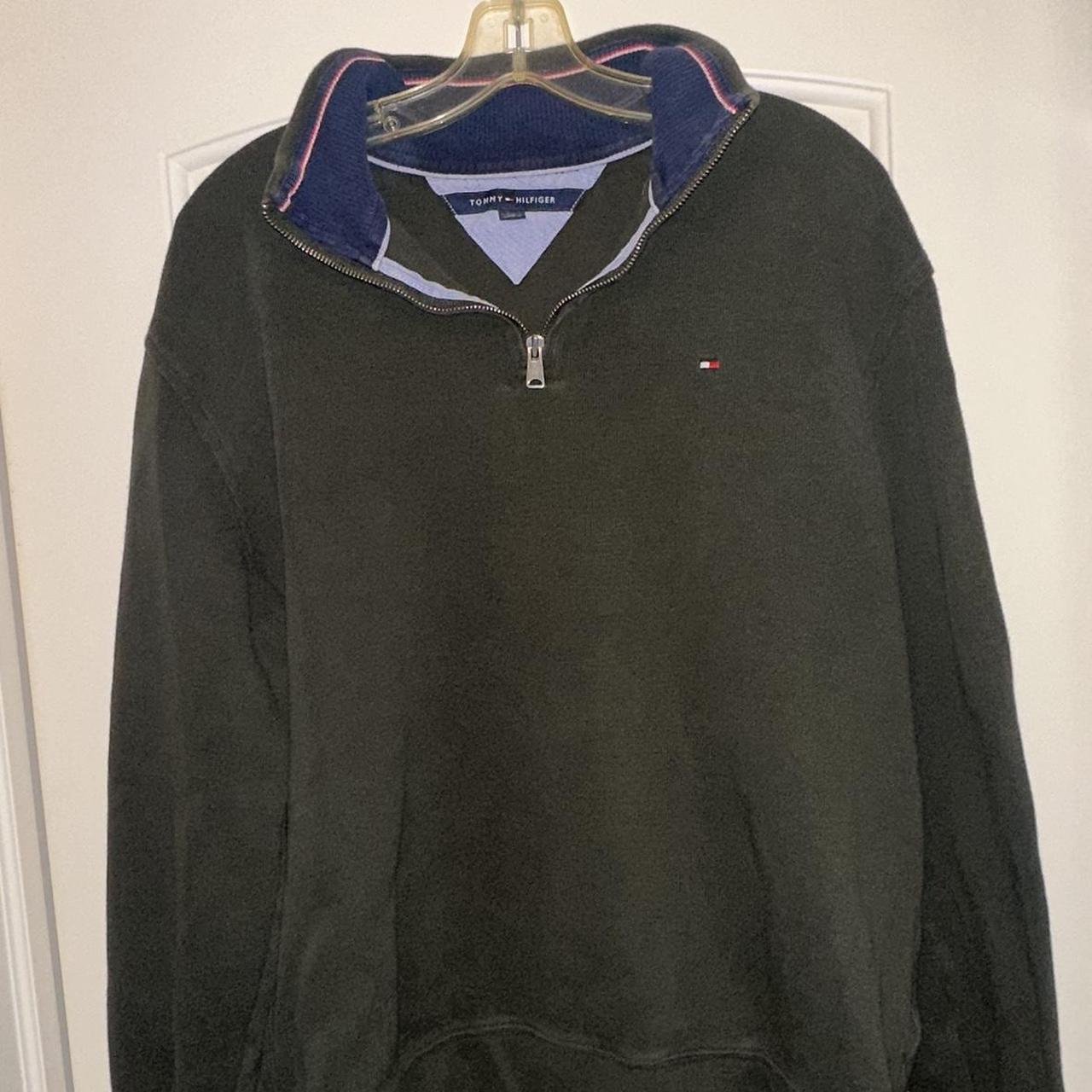 Large Olive Tommy Hilfiger Quarter Zip Super nice... - Depop