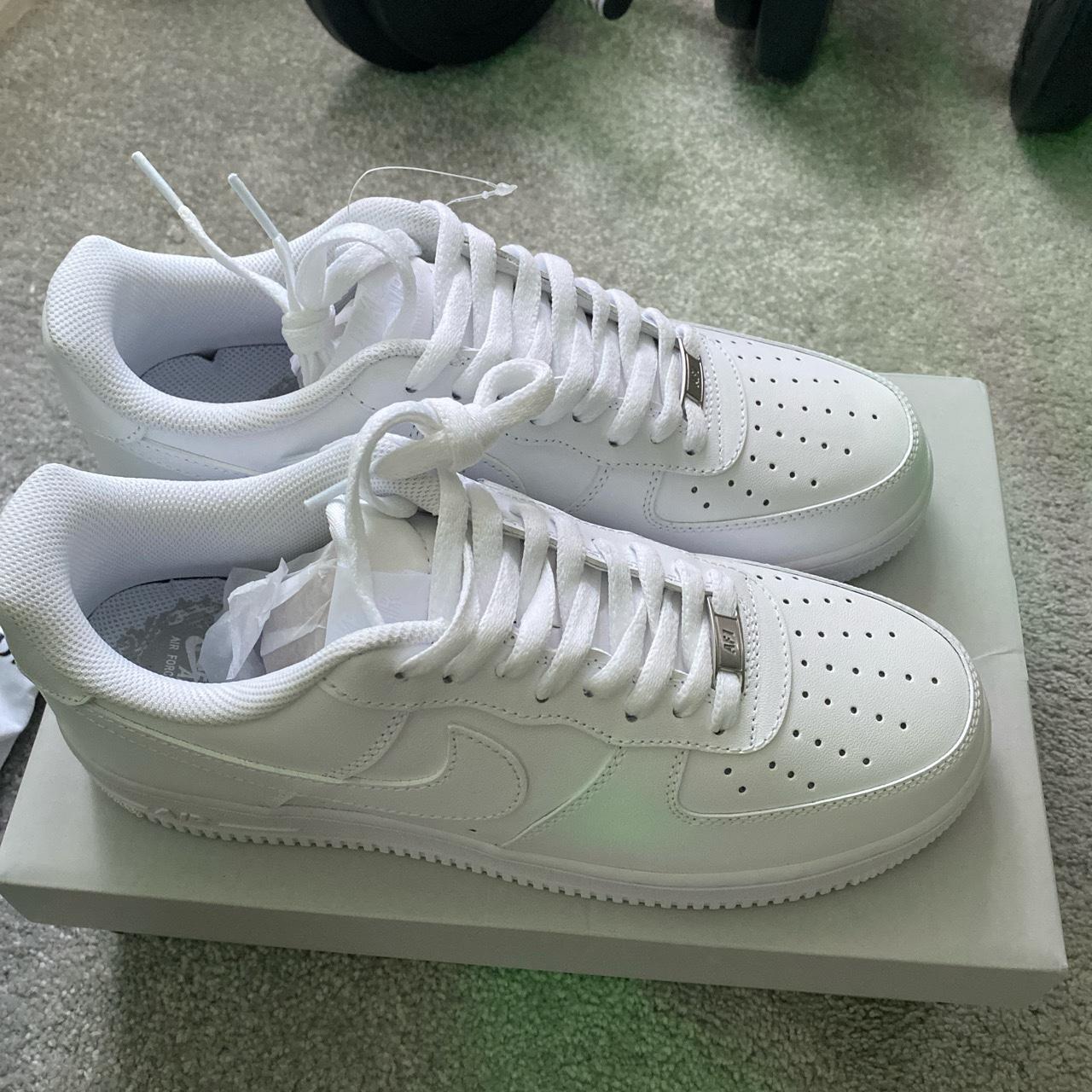 White AirForce 1’s, Size Uk 9 #nike #airforces #shoes - Depop