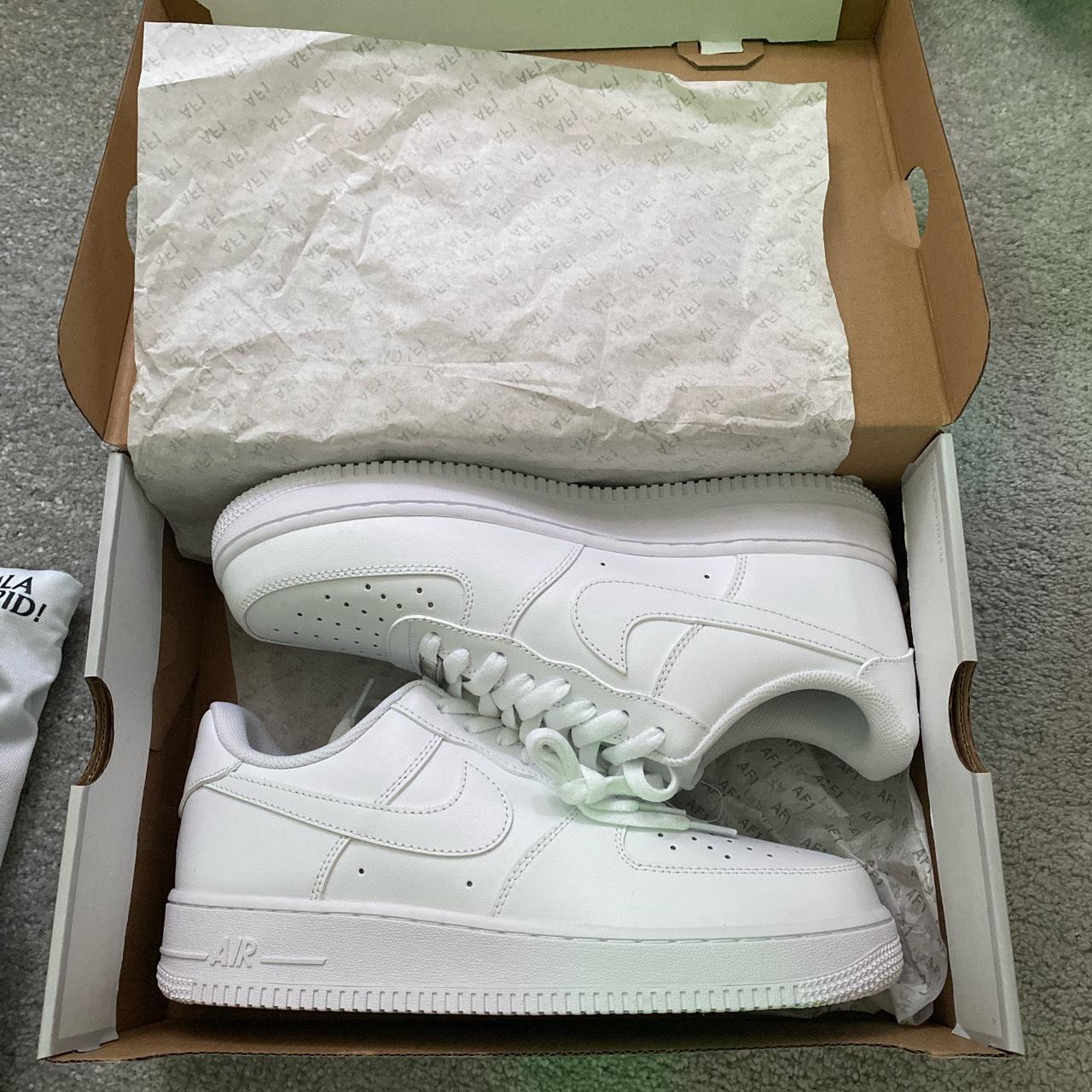 White AirForce 1’s, Size Uk 9 #nike #airforces #shoes - Depop