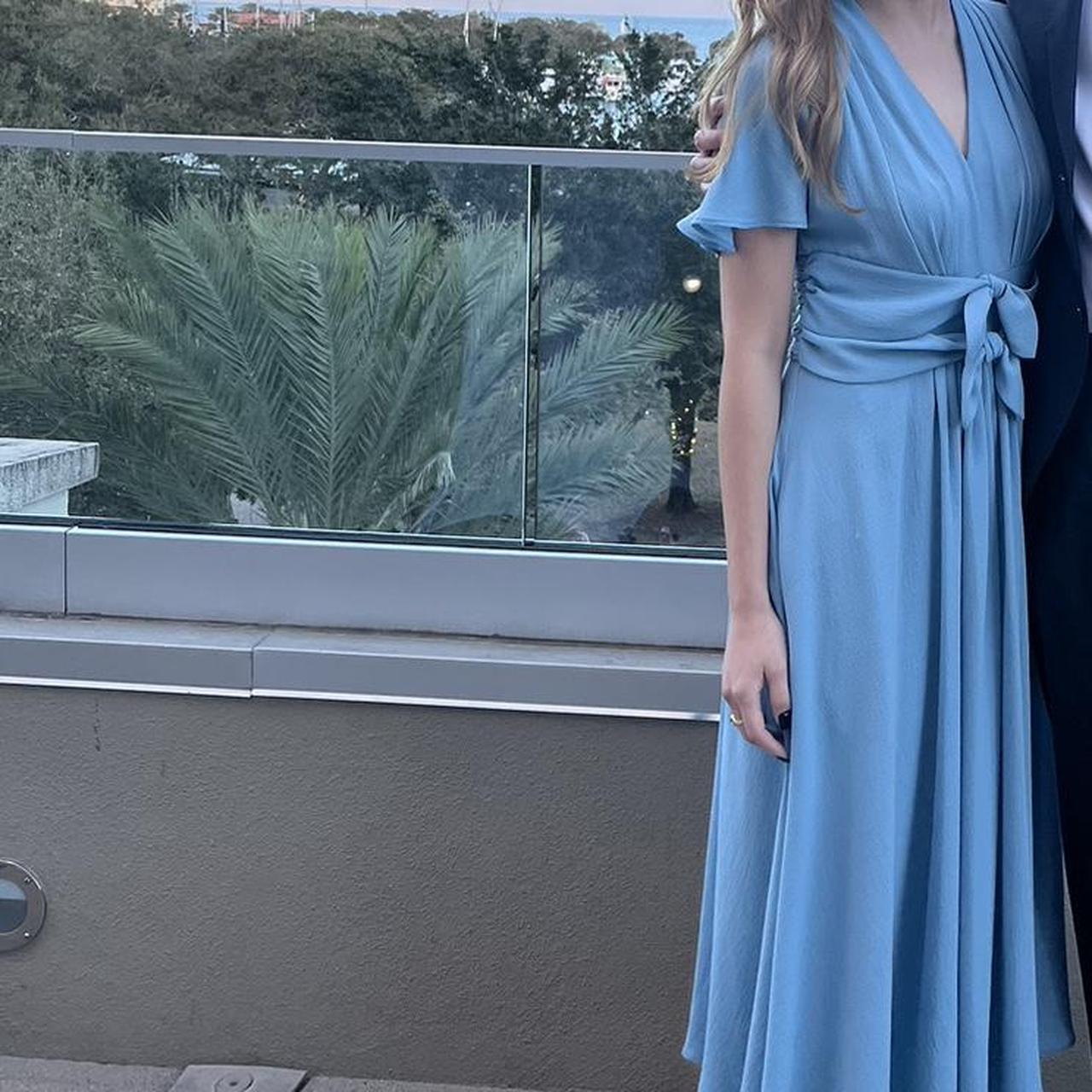 Gal Meets Glam Jane tie waist midi Steel Depop