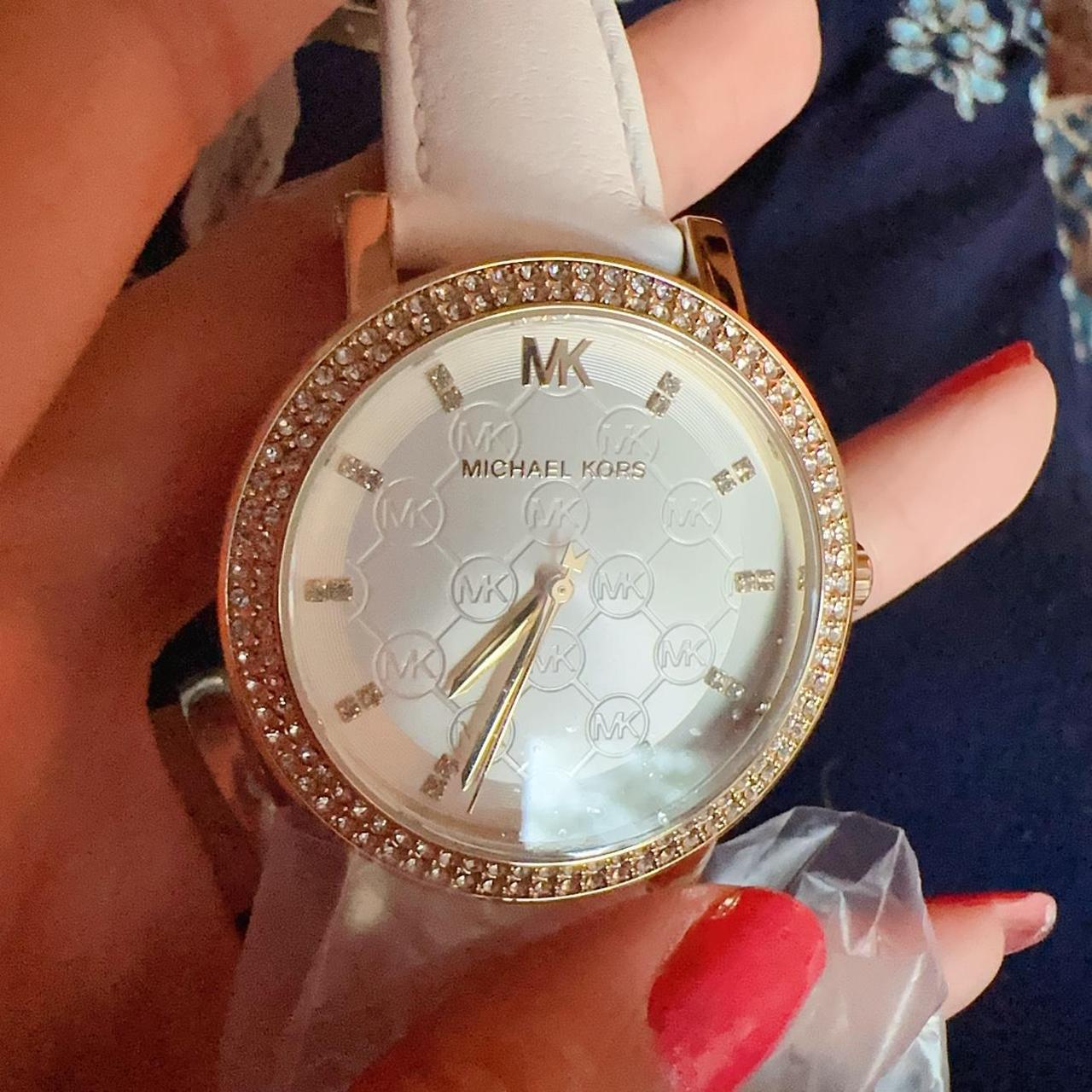 Anna 美品MICHAEL KORS Mini Emery Pavé Gold-Tone and Crocodile Embossed Leather