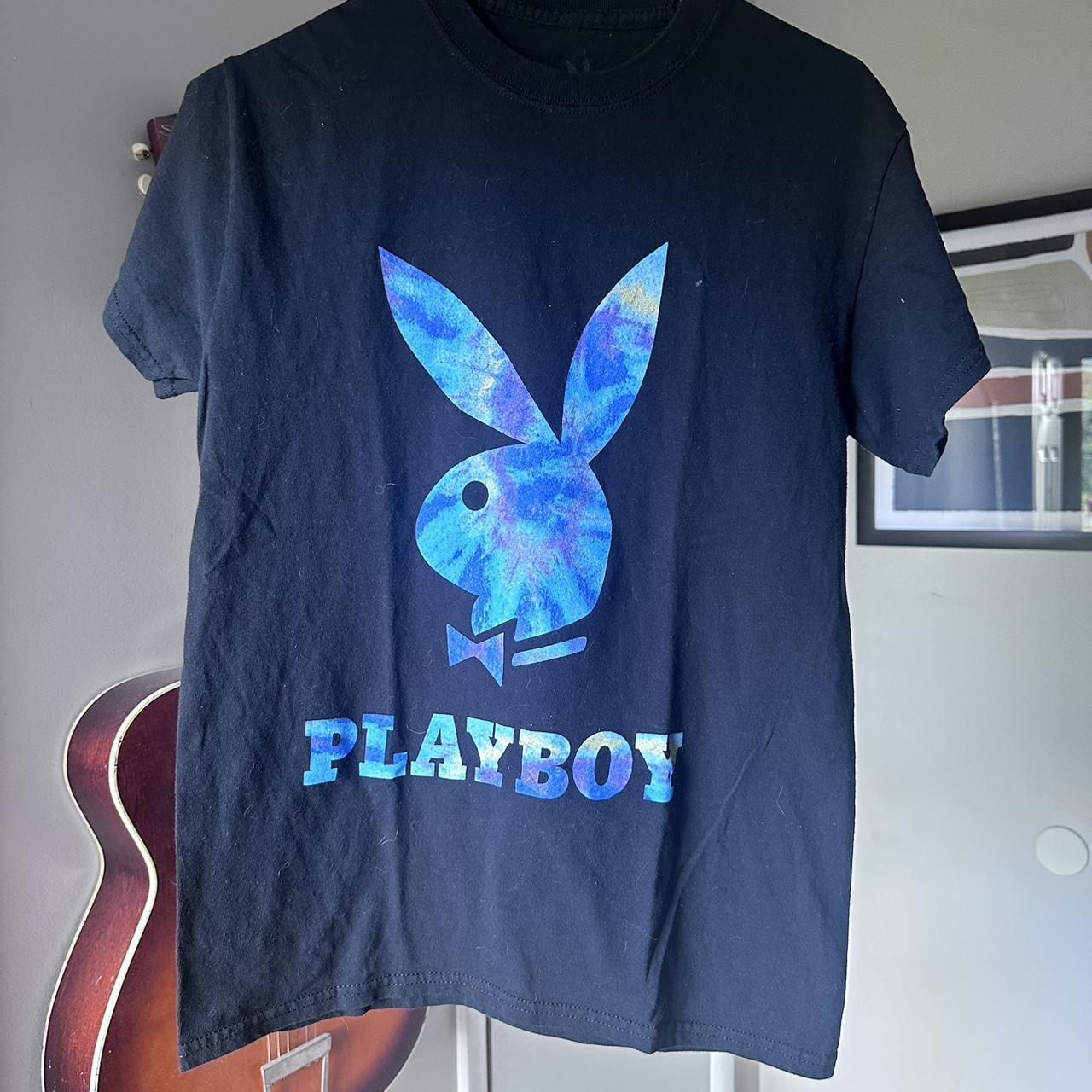 Unisex Playboy T-Shirt Size Small Color Black/Blue... - Depop