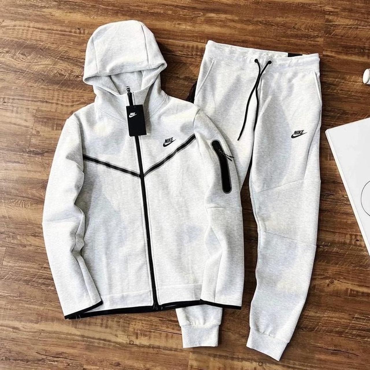 Grey Nike Tech Fleece Tracksuit Bought from nike... - Depop