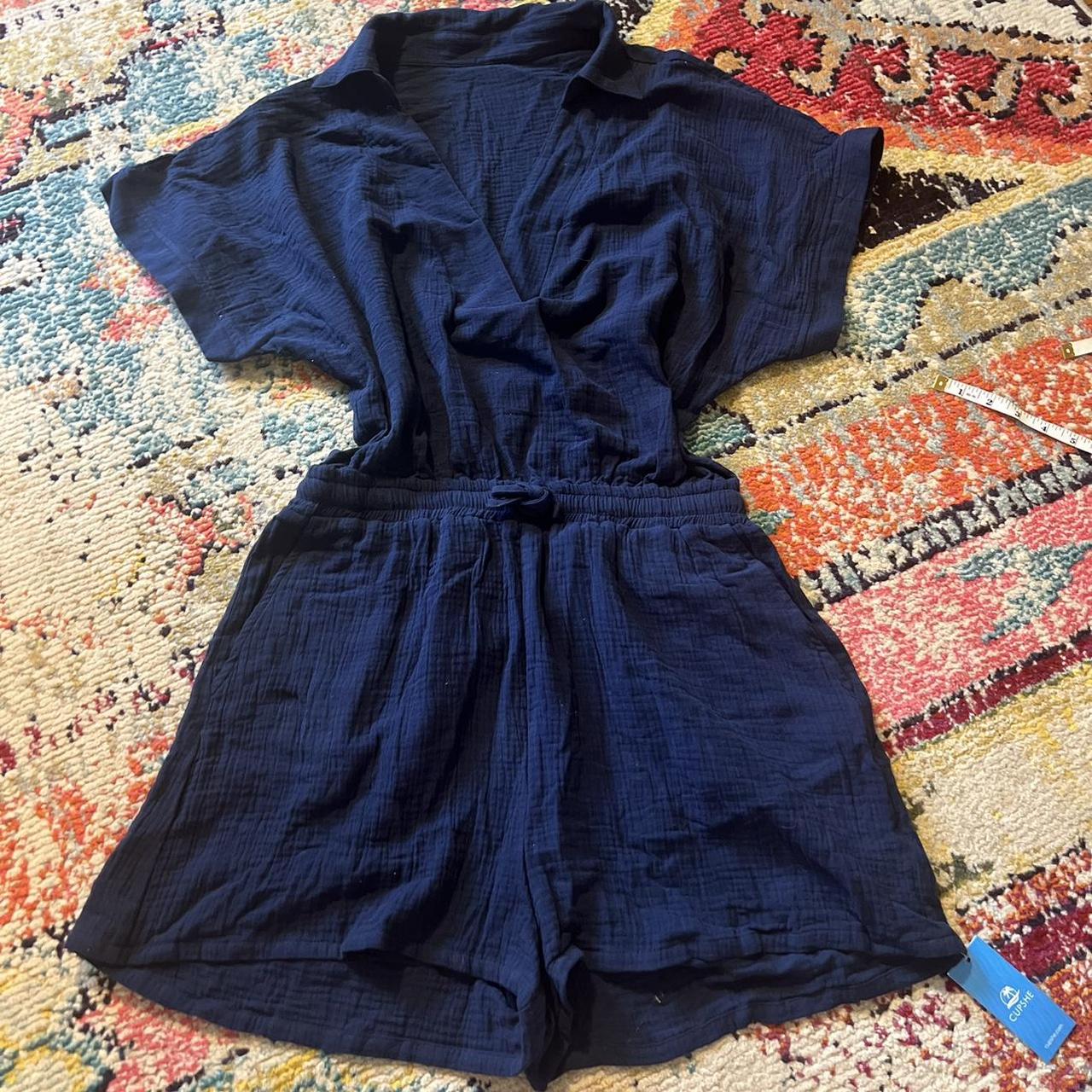 Cupshe cover 100% Cotton romper with open back Depop
