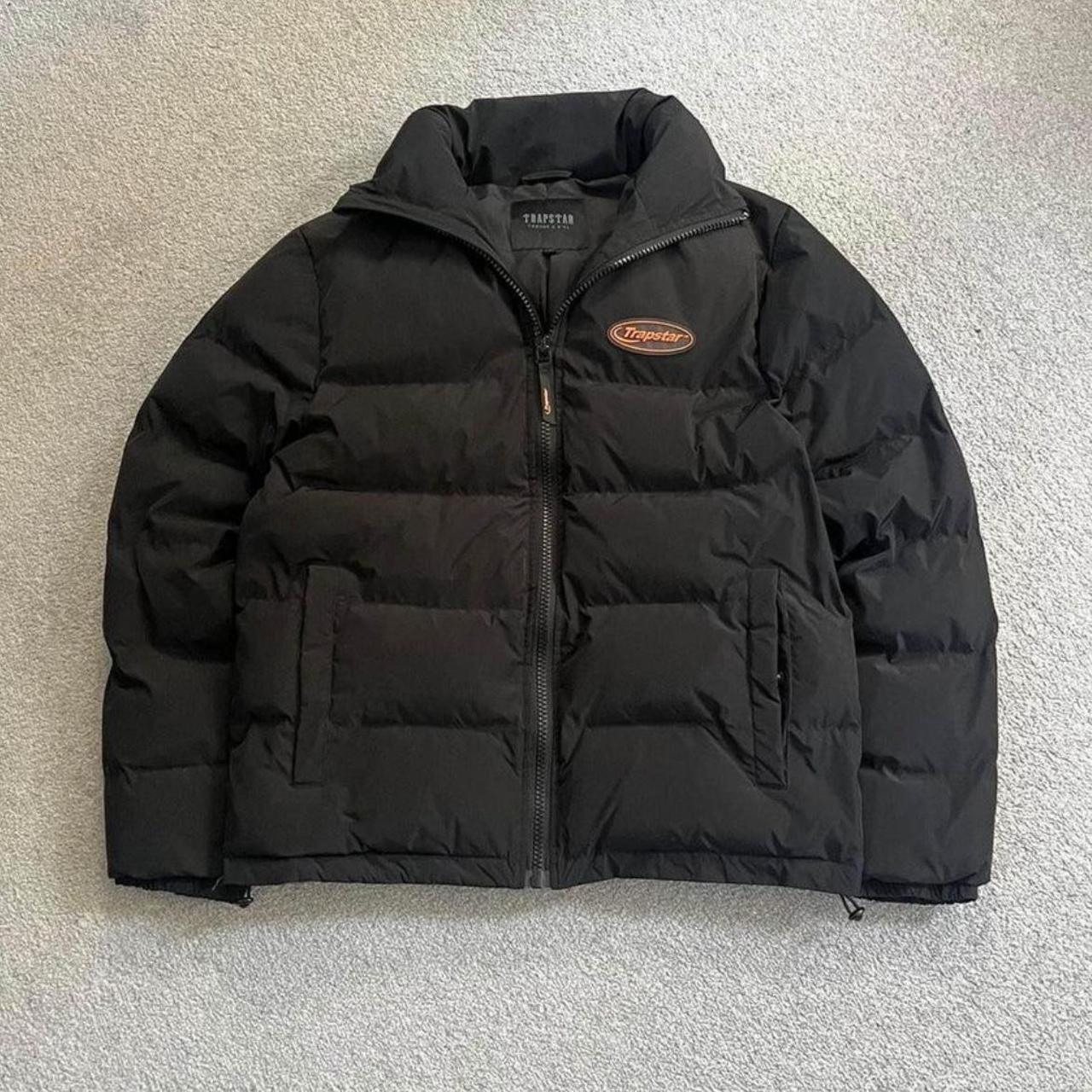 black and orange trapstar puffer in great condition... - Depop