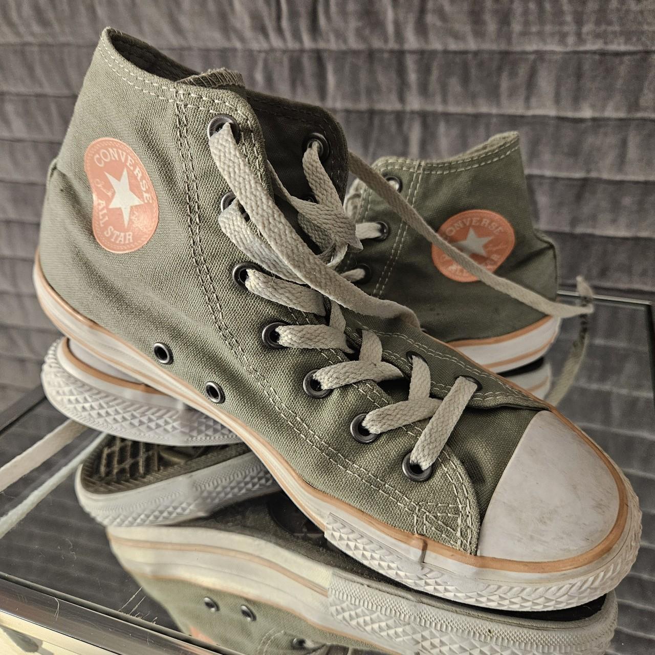 Grey converse size 4 Depop