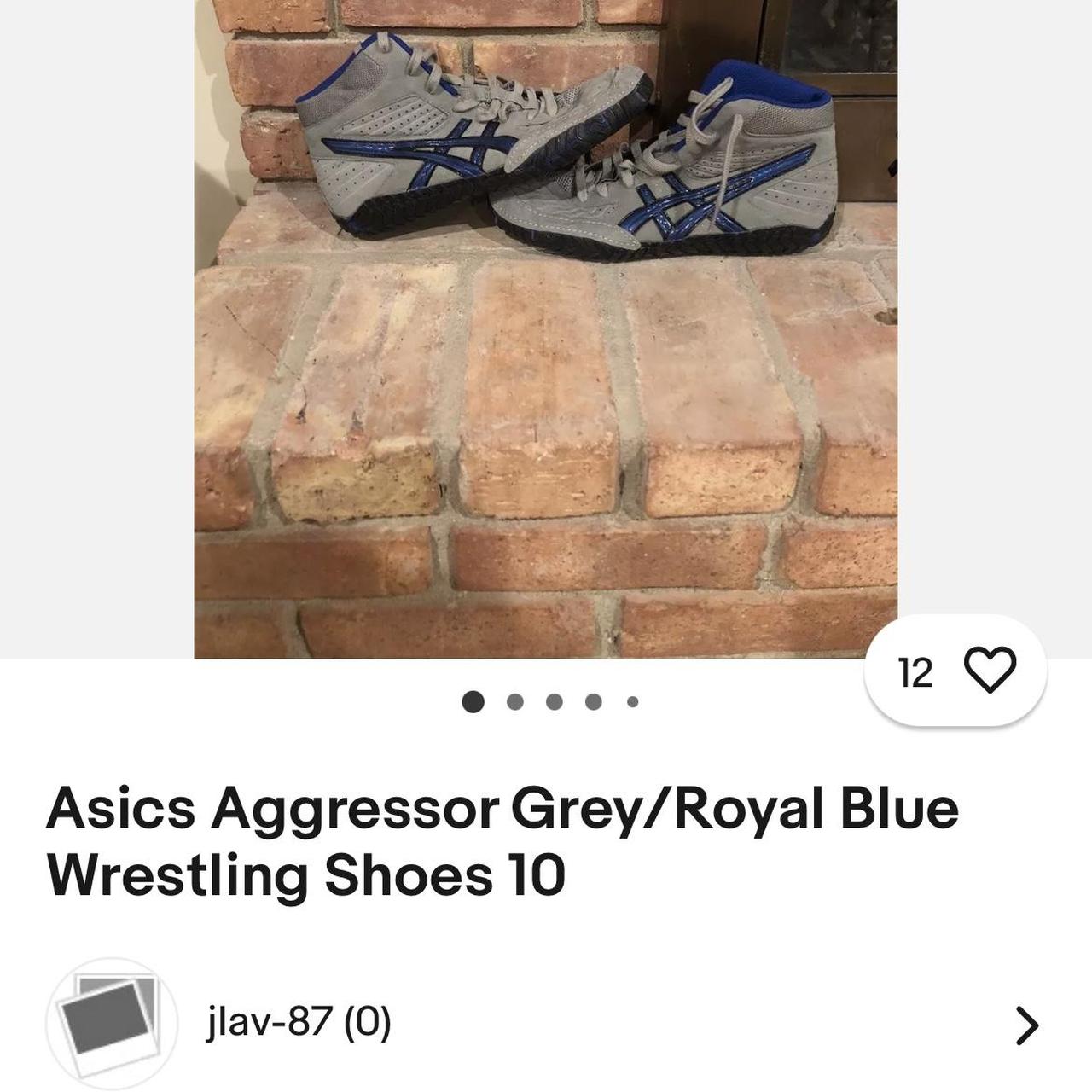 Asics aggressor grey royal blue best sale