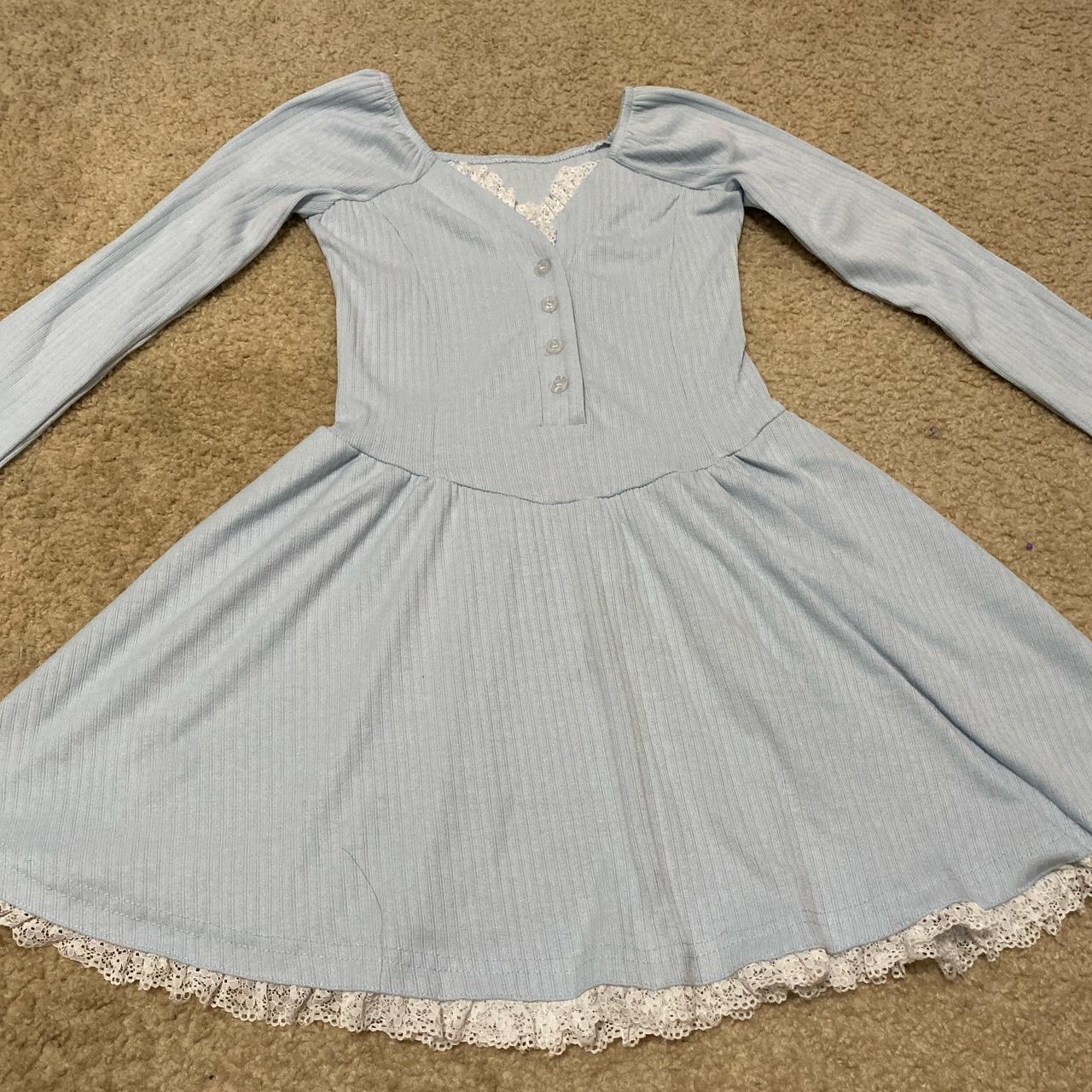 light blue coquette mini dress #coquette... - Depop