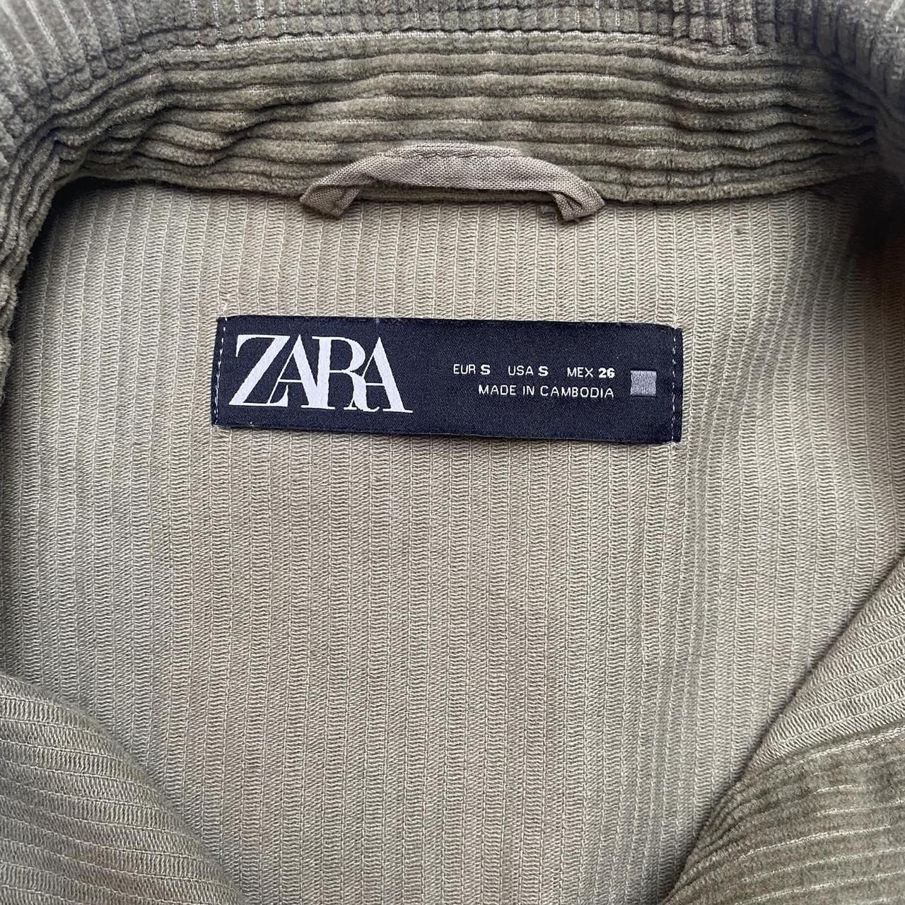 Zara Khaki corduroy shirt jacket size small - Depop