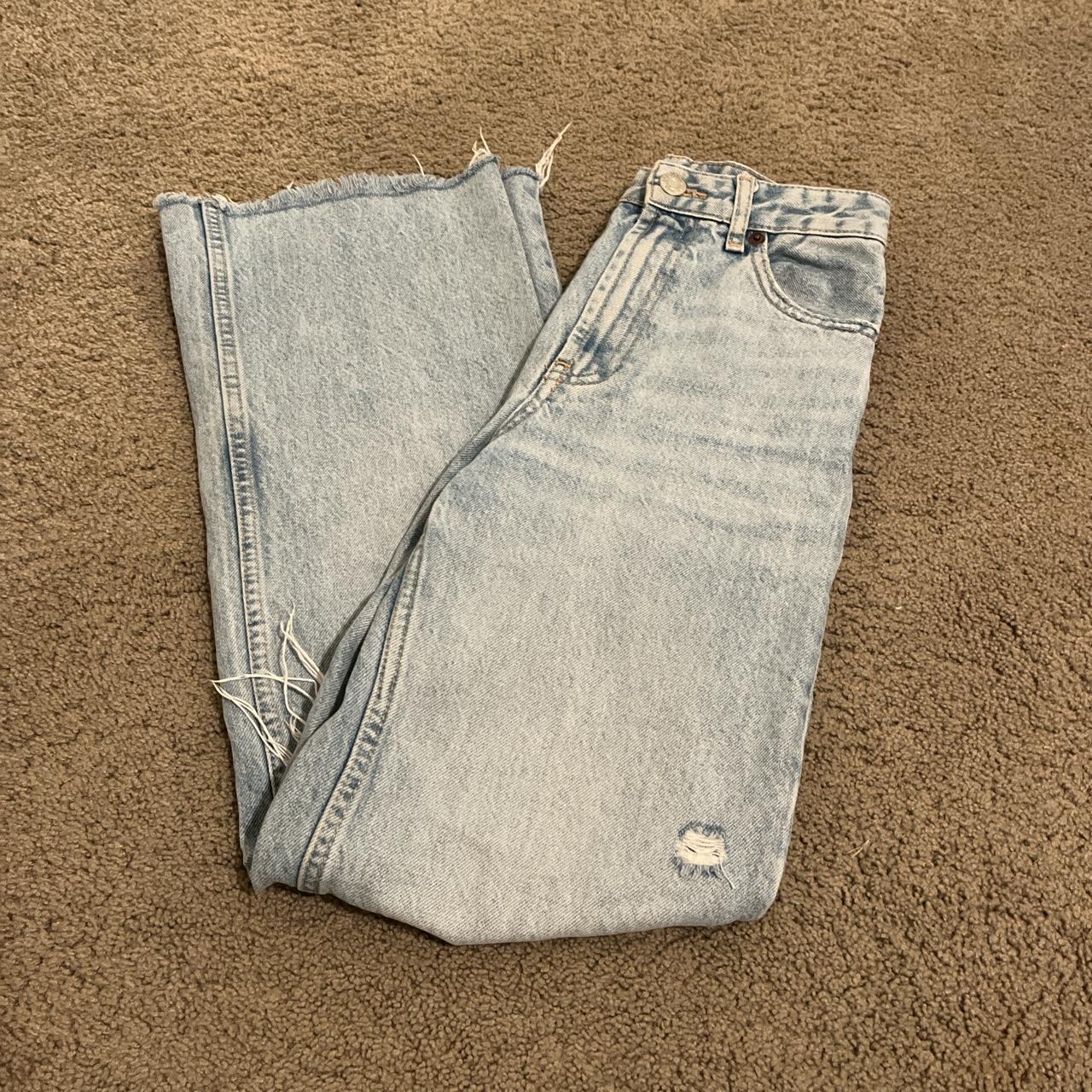 light blue ripped jeans zara