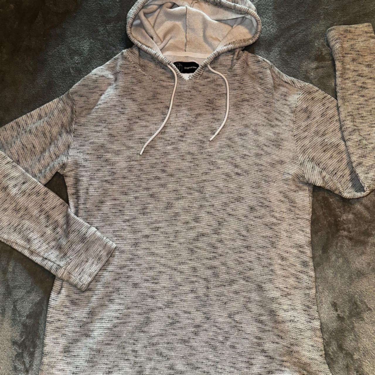 original use white grey knit hoodie. only worn a. Depop