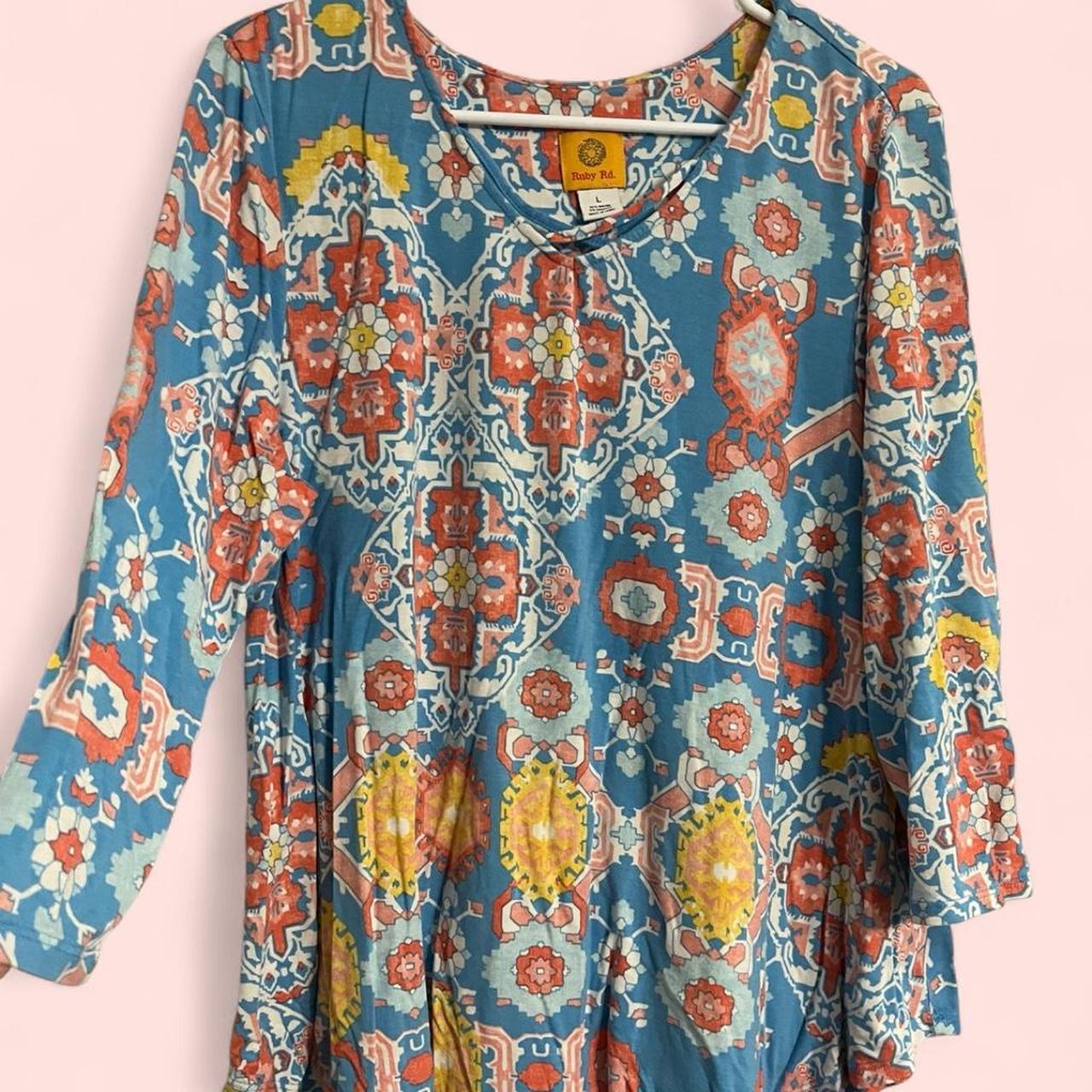 Ruby Rd. Women's Blouse - Multi/Blue - L – Ruby R… - image 1
