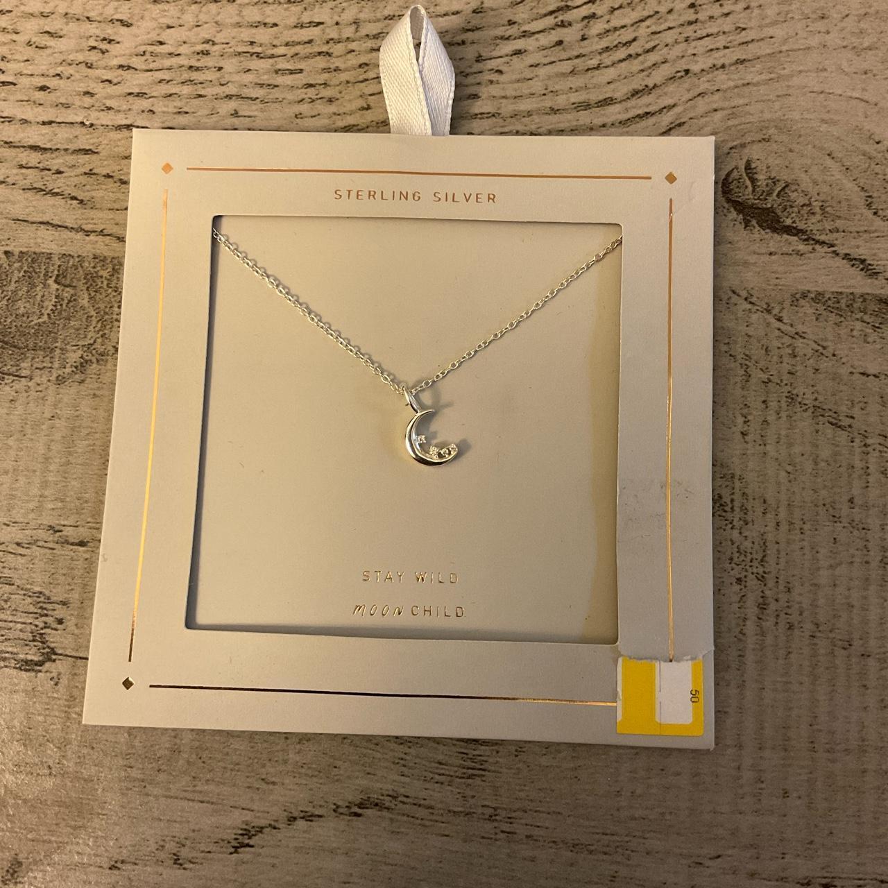 Sterling Silver Moon Child Necklace Brand New... - Depop