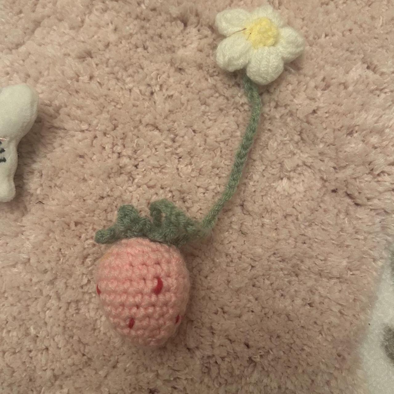 cute crochet strawberry - Depop