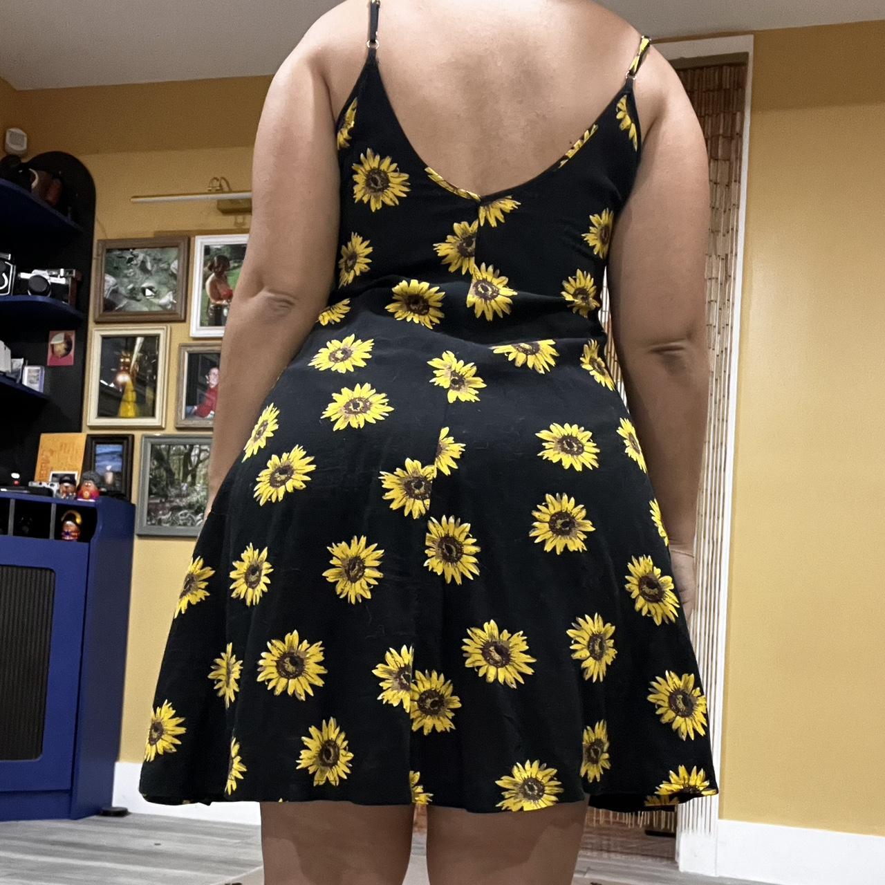 Black and yellow sunflower dress Strappy grunge y2k. Depop