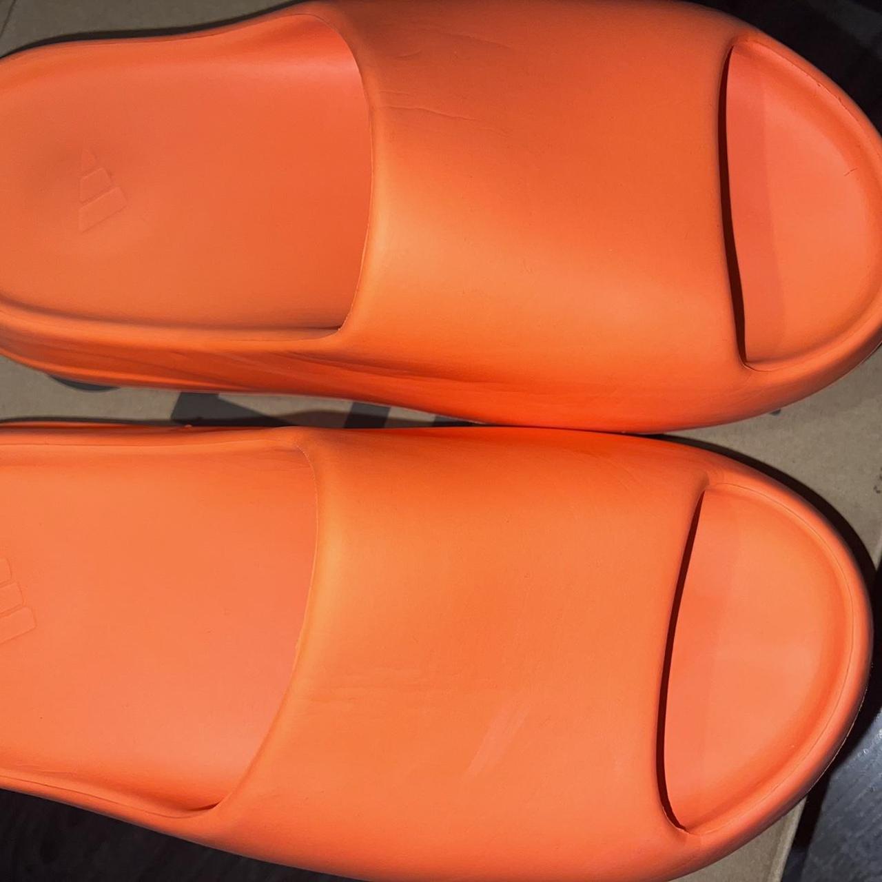 orange yeezy slides size 8