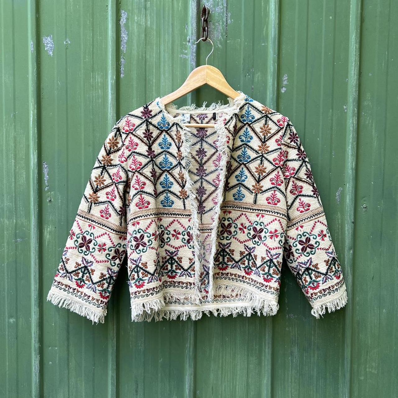 Zara Green Floral Cardigan Save Big On Bulk Jacquard Knit Cardigan