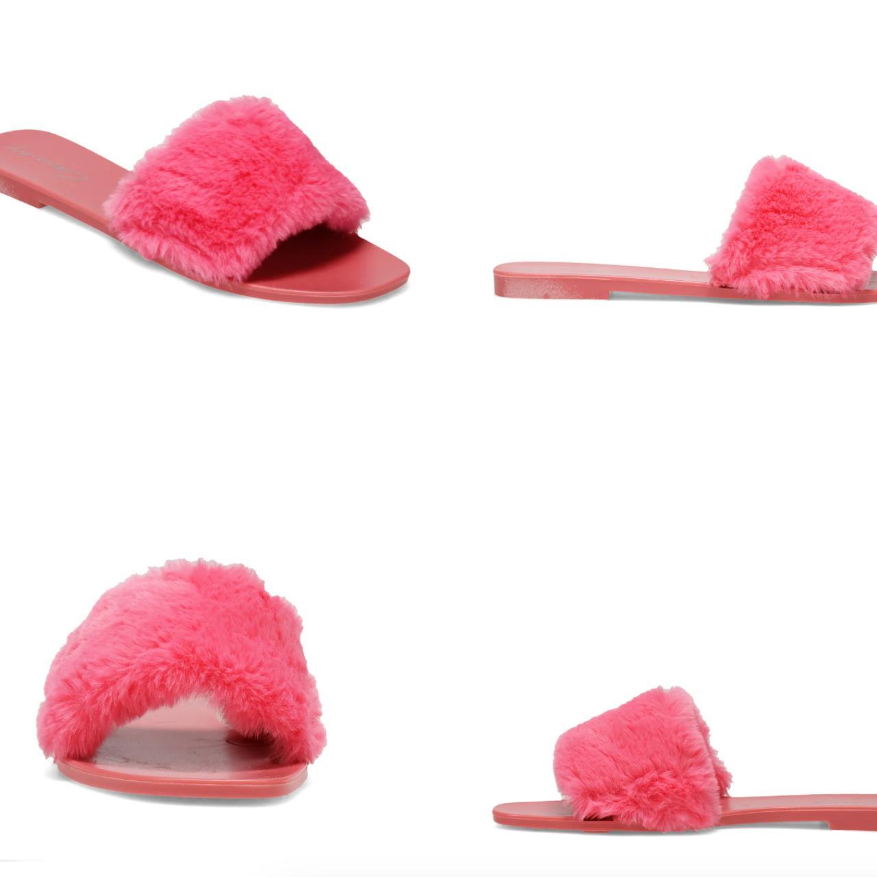pink fluffy slides