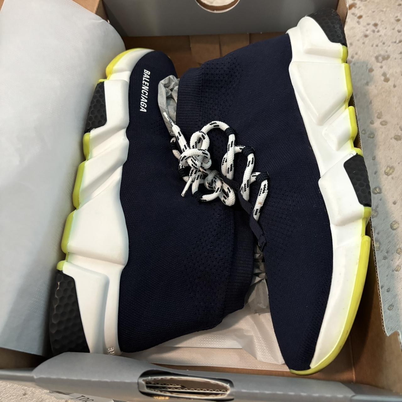 BALENCIAGA Speed Lace Up Knit Sock Marine Blue