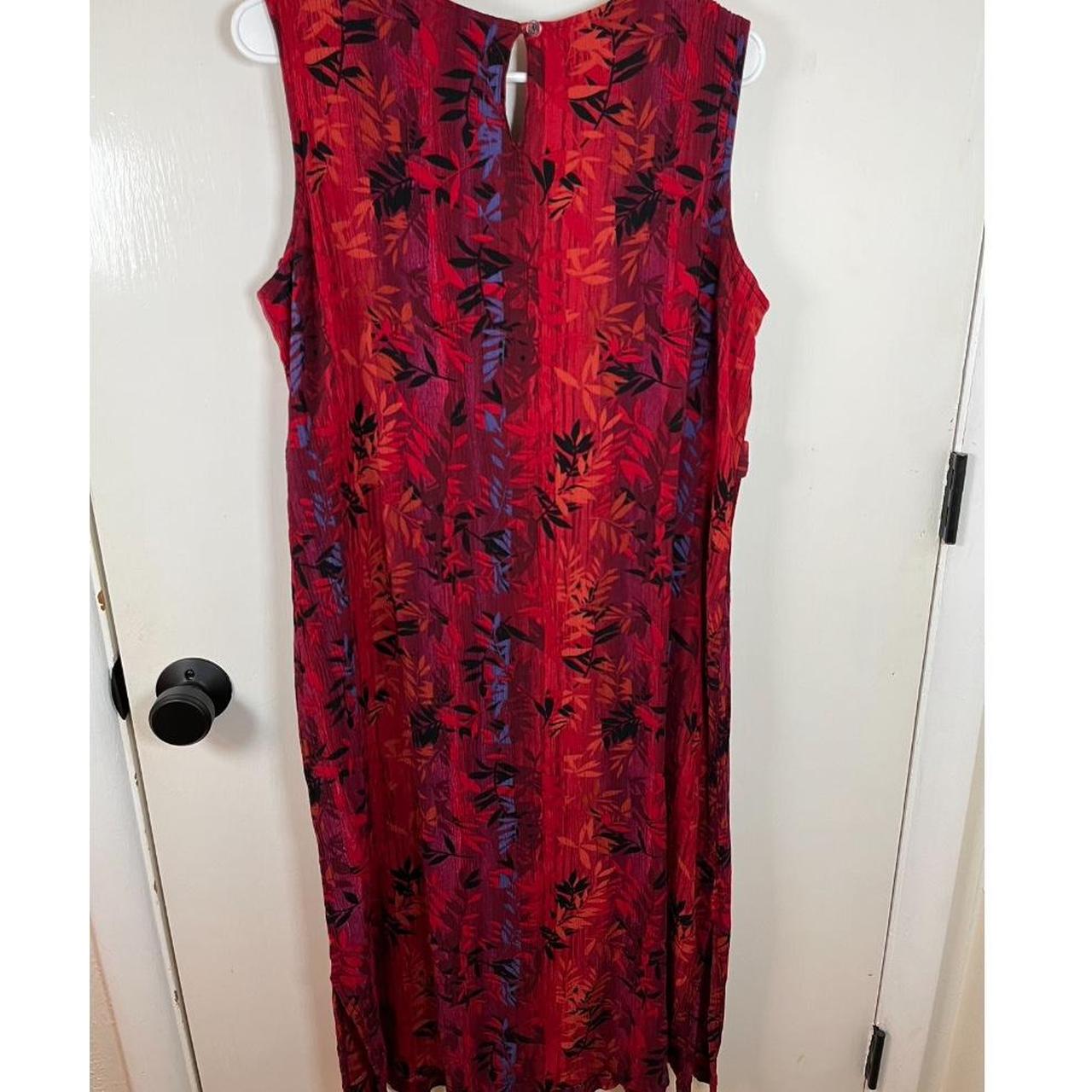 Sag Harbor Red Tropical Sleeveless Maxi... - Depop