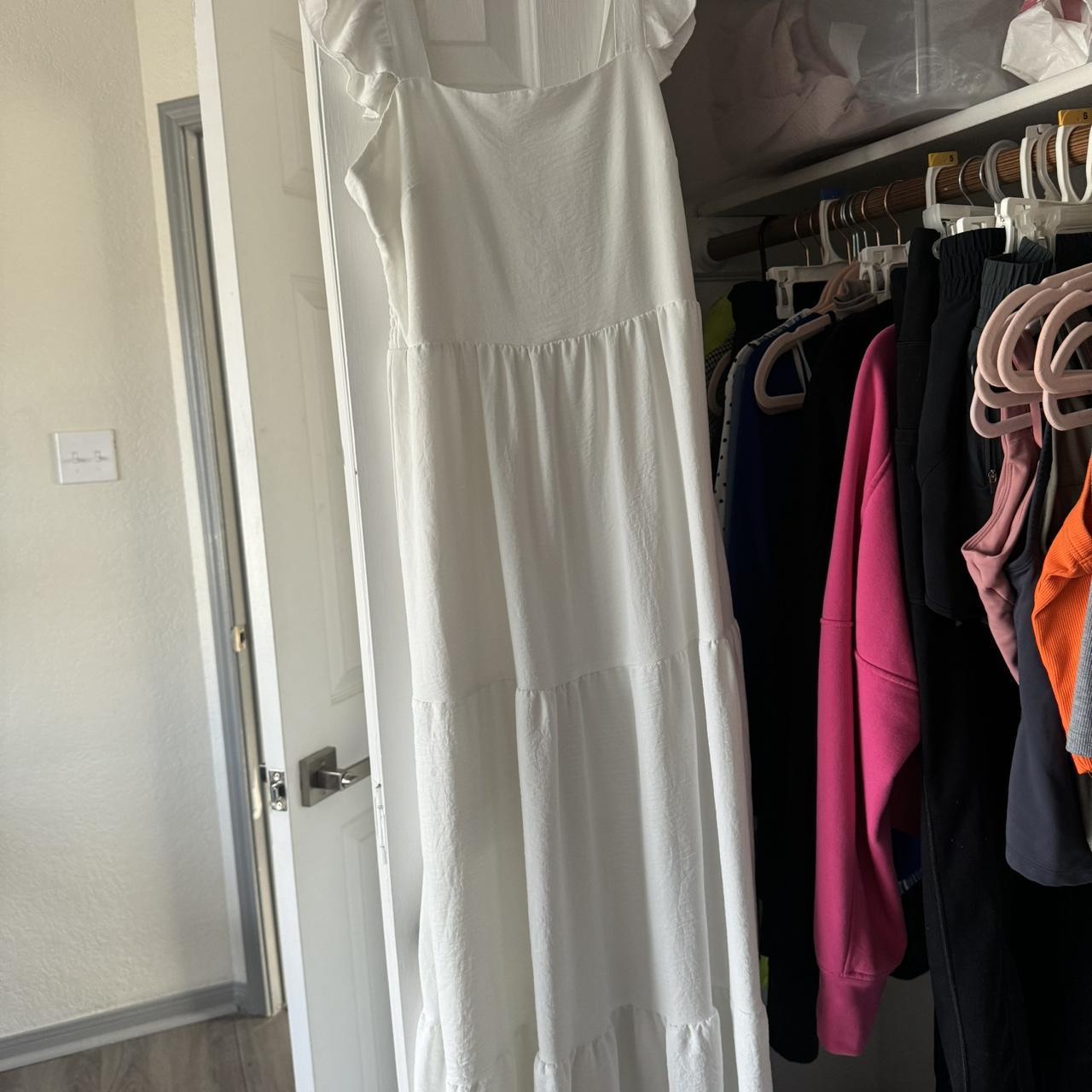 white maxi dress, worn once - Depop