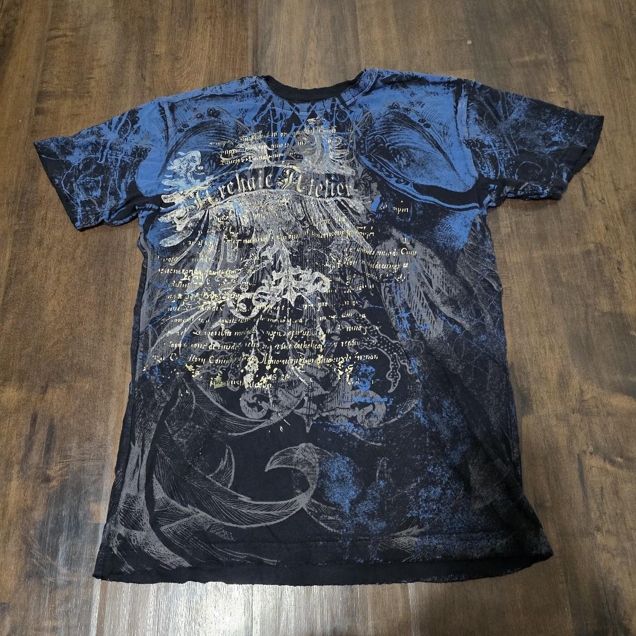 T-shirt Uomo Archaic By Affliction DEATH SHOUT Nero Teschio Biker M-3XL