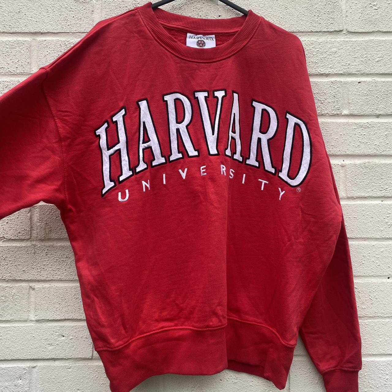 Harvard university crew neck jumper in red size 10 - Depop