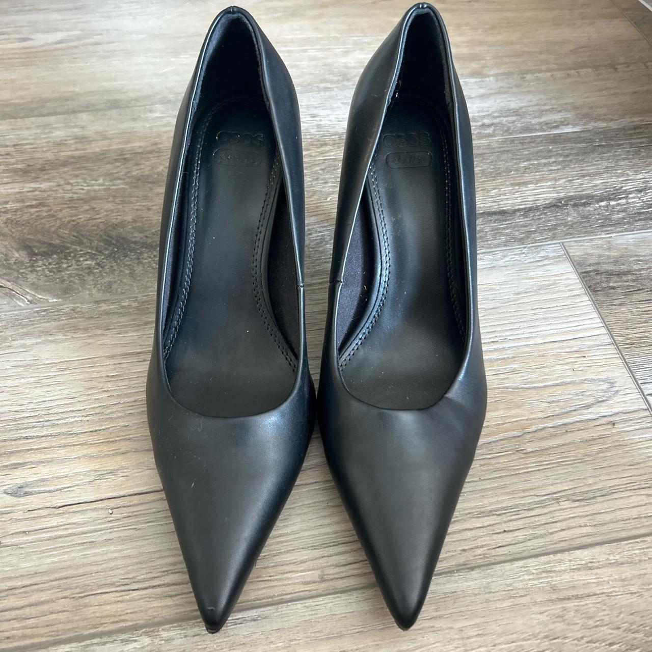 Black leather pumps 3 inch heel hotsell