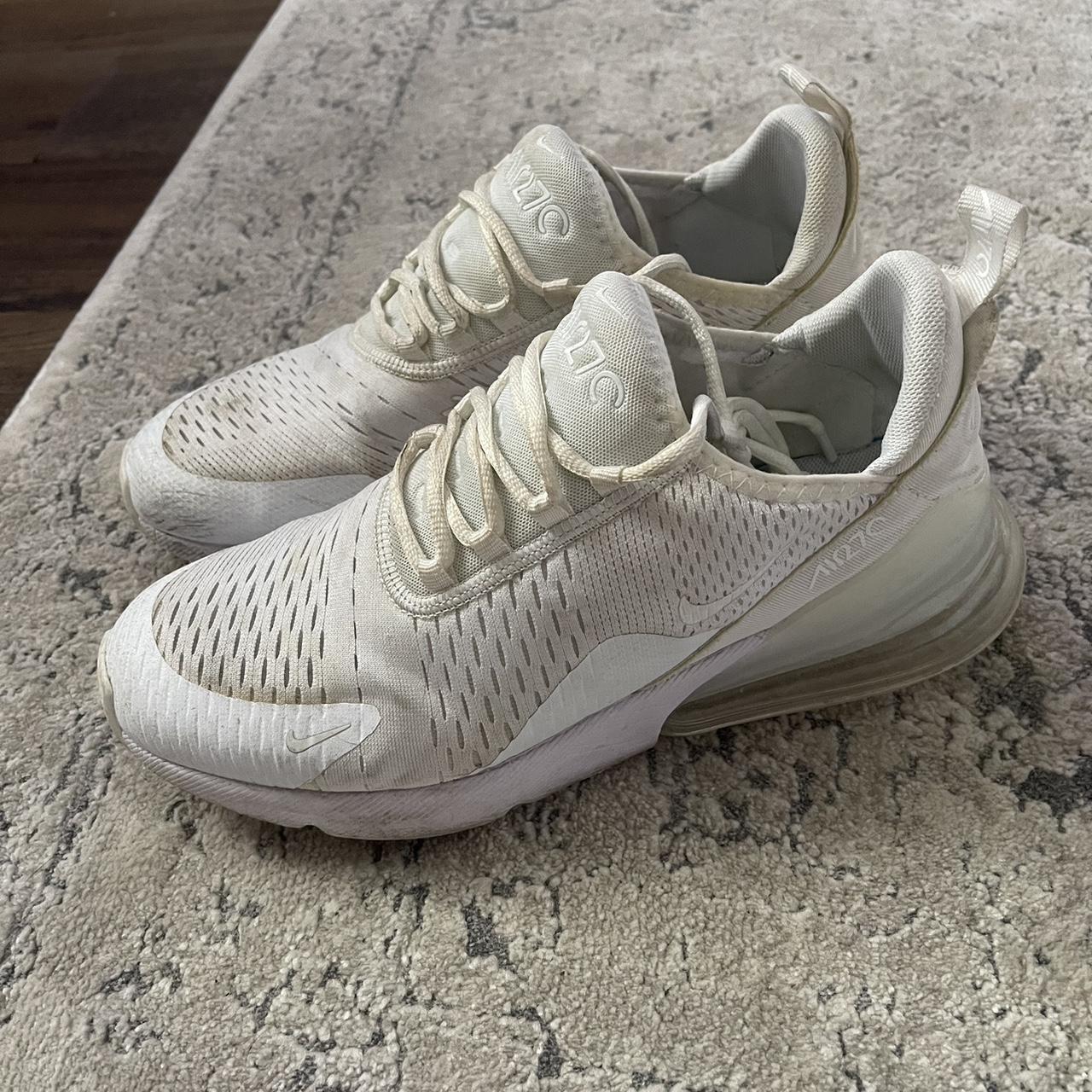 All white Nike 270s men 8 5 I swear they don t look. Depop