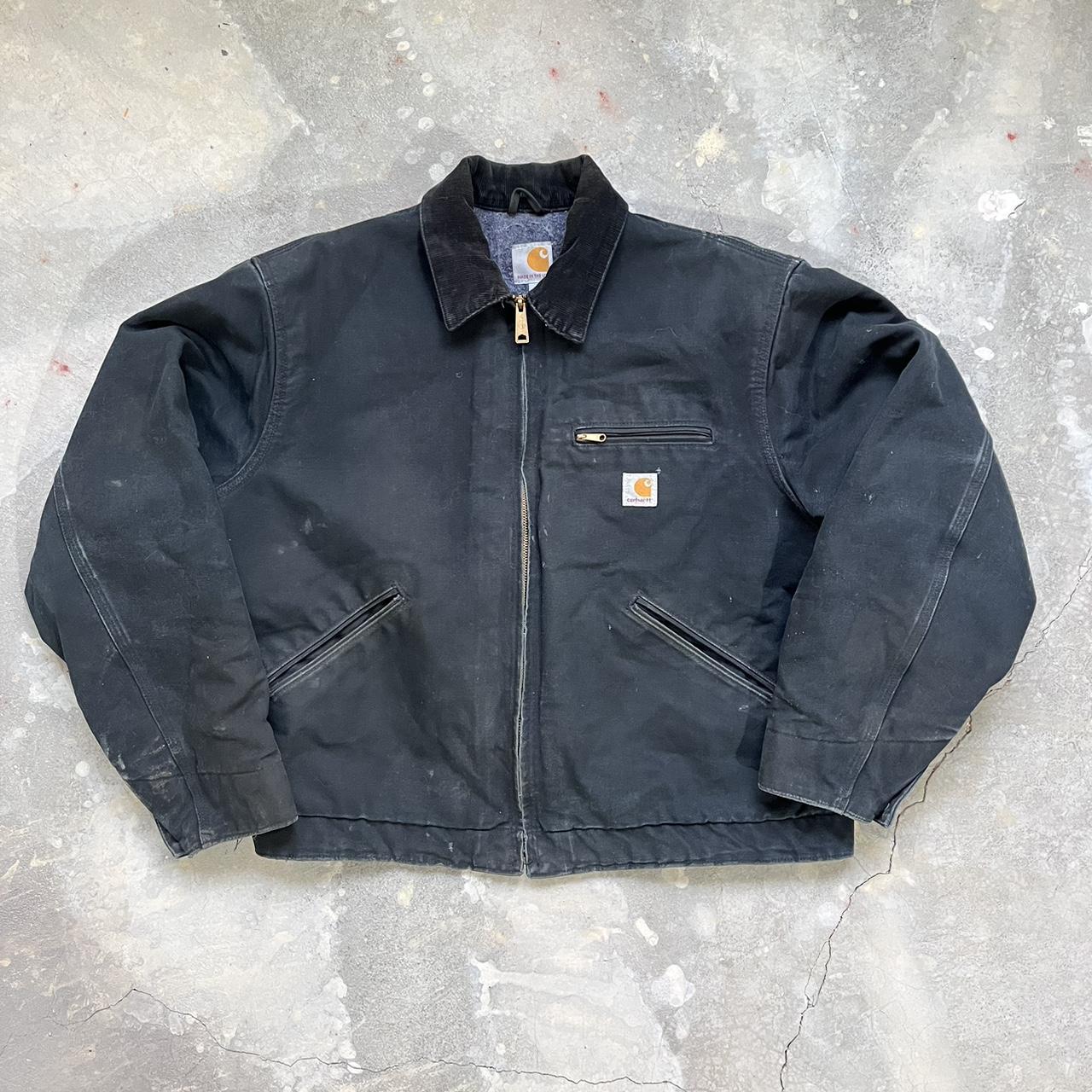 vintage carhartt washed black Detroit jacket ‼️ NOT... - Depop