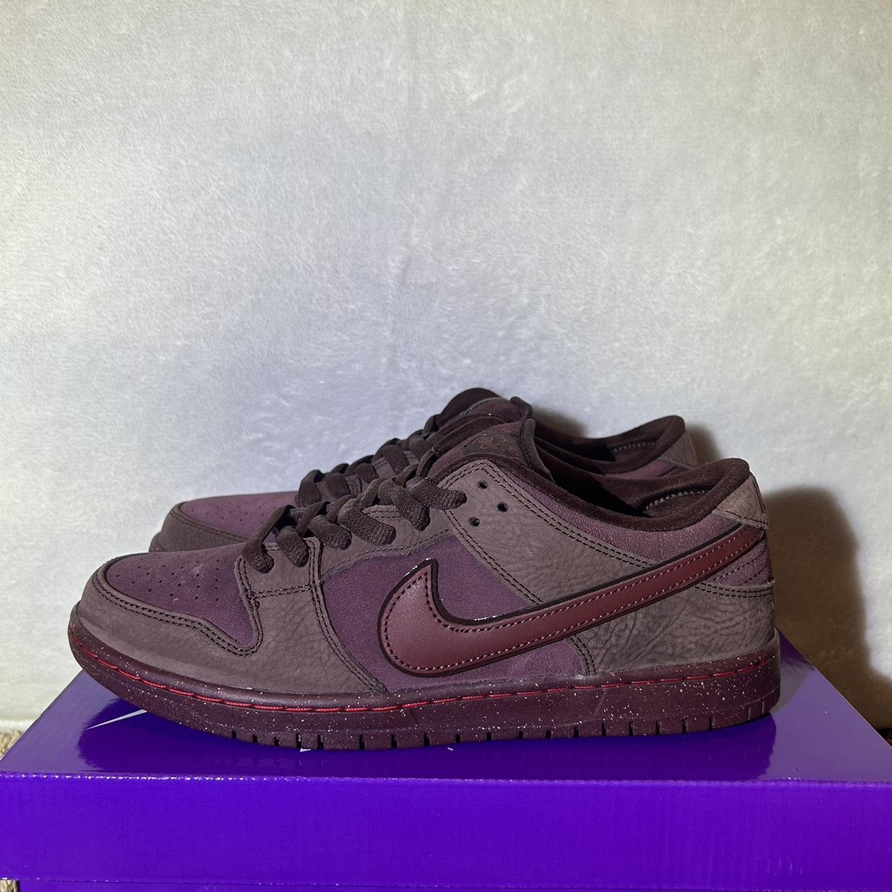 Nike SB Dunk Low city of love collection- Burgandy... - Depop