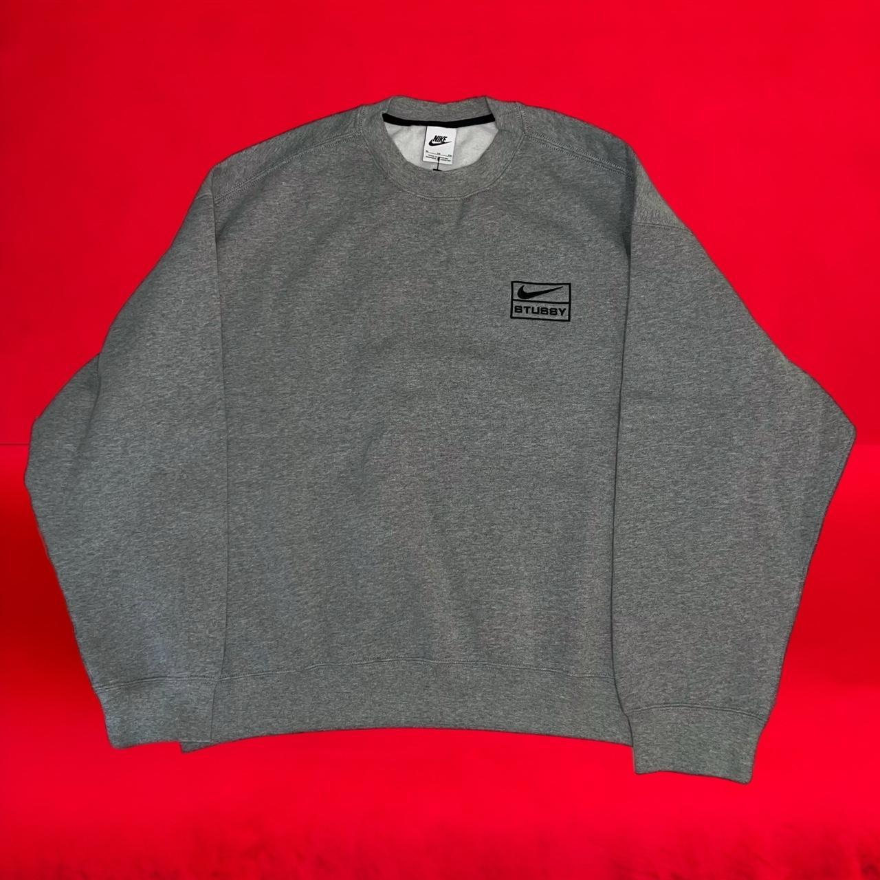 Nike x Stussy Crew Fleece Grey Chest: 27” length:... - Depop