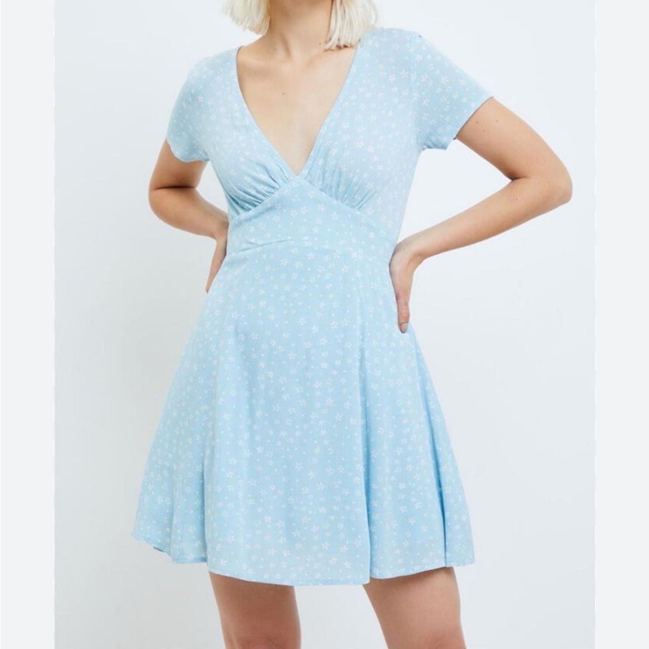 PacSun Women's Mini Dress - Blue - S – Pacsun LA Hearts Light Blue Floral V-Neck …
