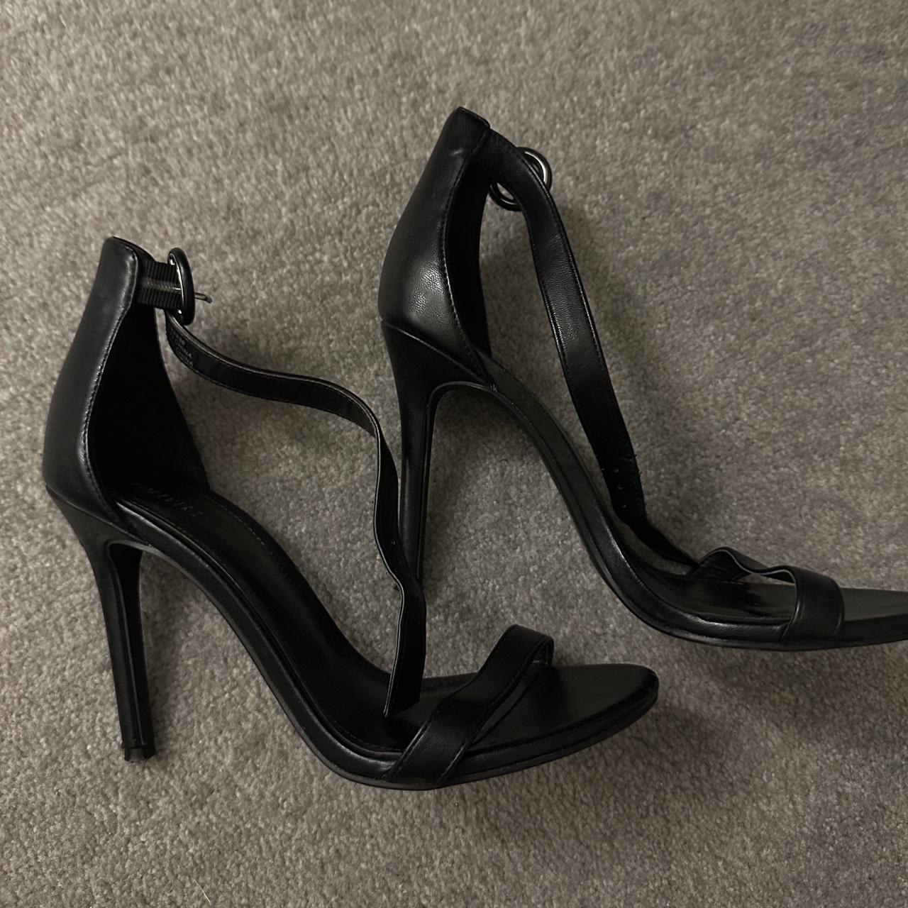 forever 21 black leather heels so cute but never... - Depop