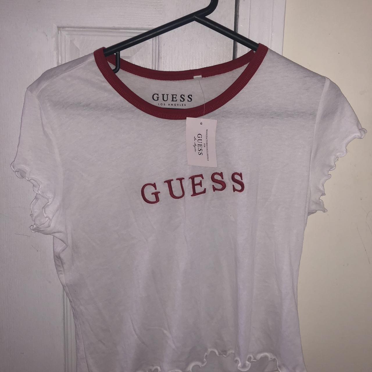 Guess white crop clearance top