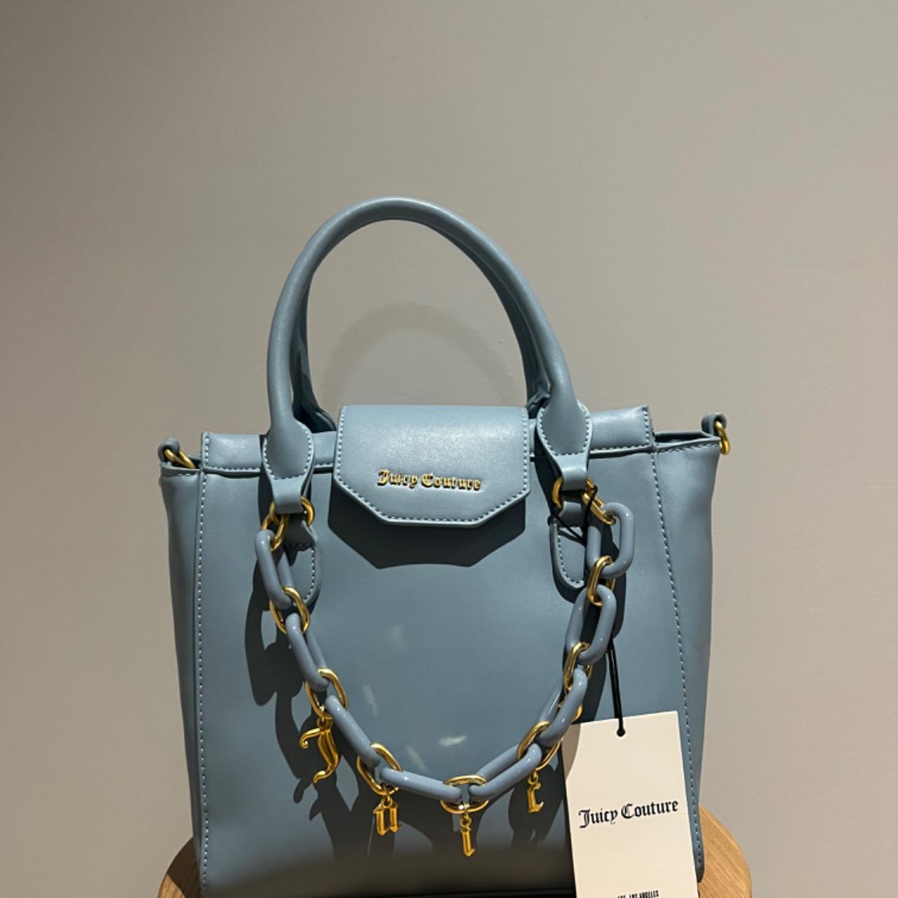 Juicy Couture Slate Blue Big Spender Mini Tote Velvet Light Baby Blue  Handbag | eBay