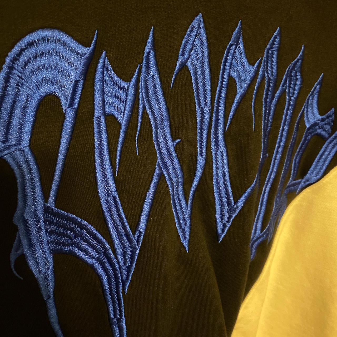 Depop Revenge Split Hoodie Blue Revenge Split Fissure Hoodie Blue