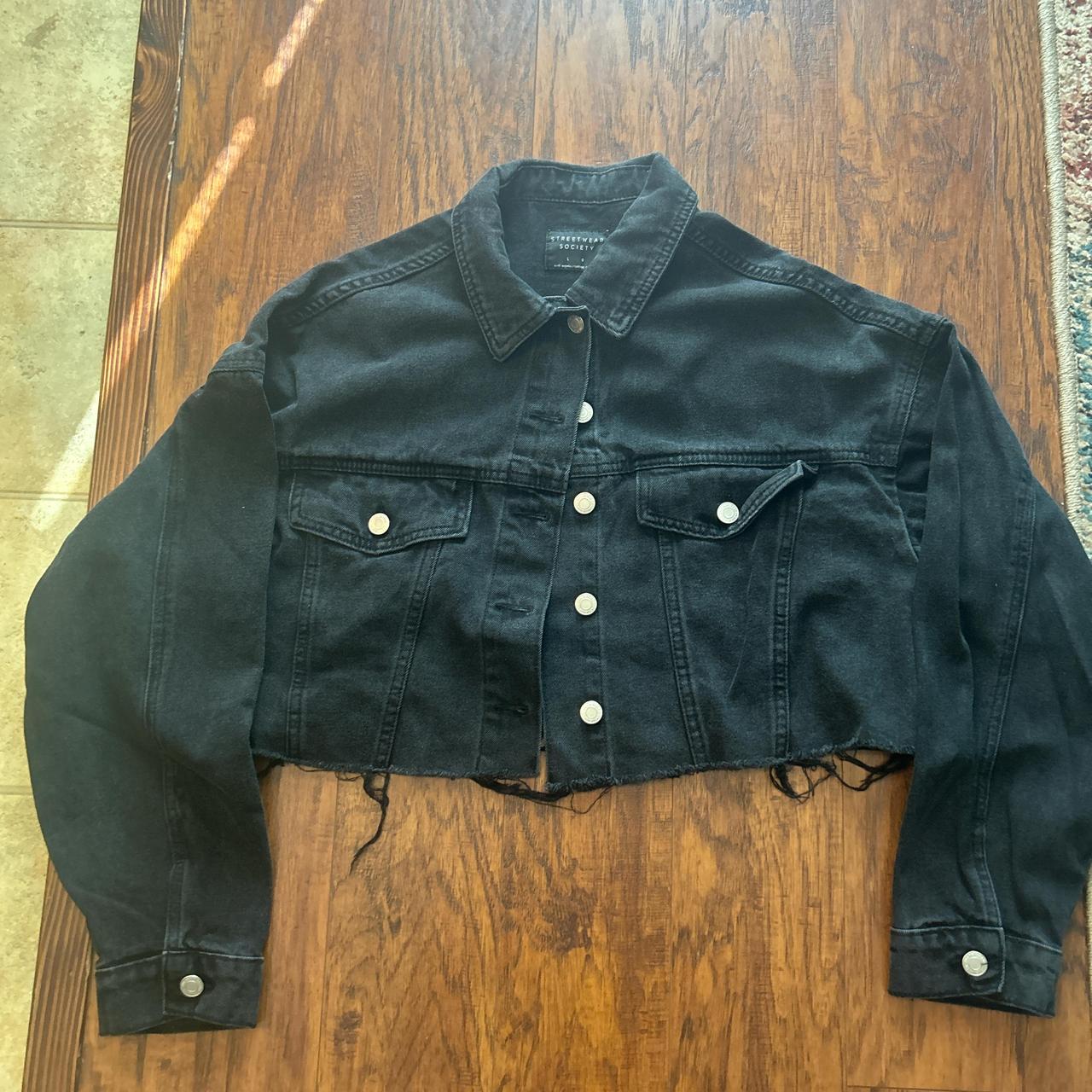 Black denim jacket charlotte russe hotsell