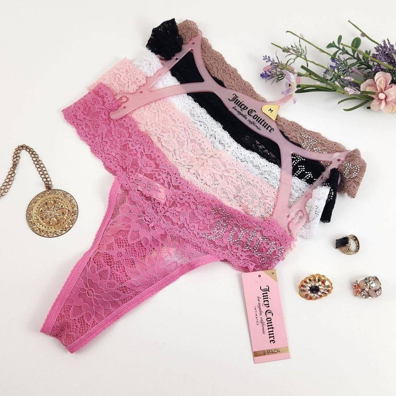 Juicy Couture Lace Thong 5 Pack Cute floral lace - Depop