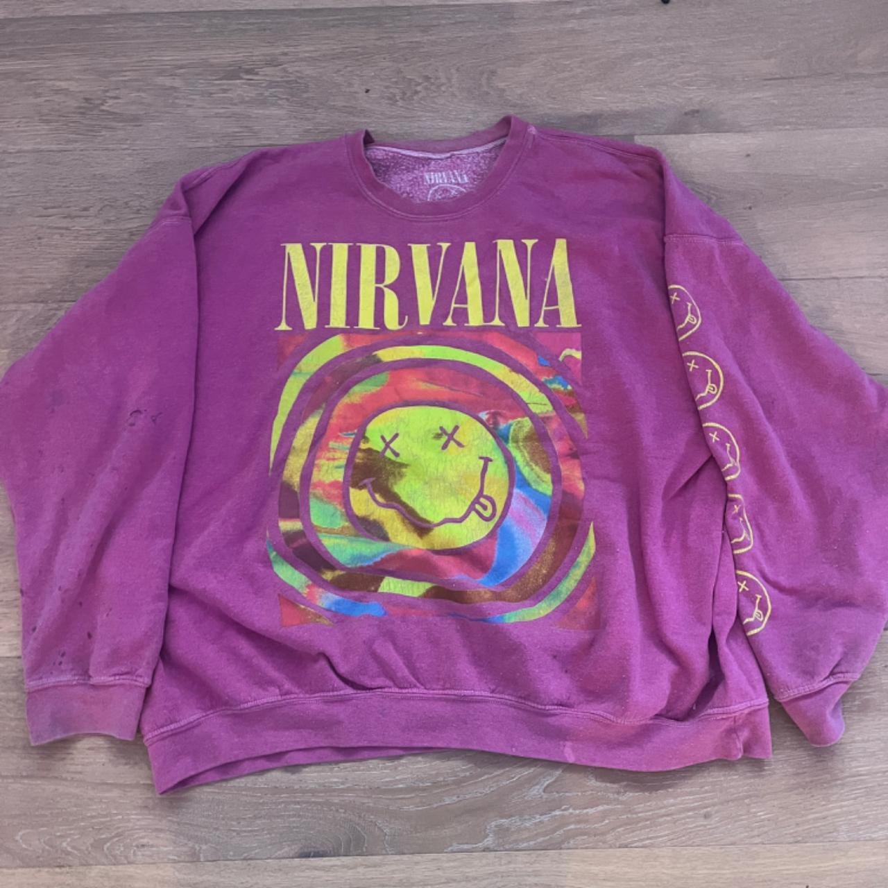 urban outfitters nirvana crew neck minor small stains - Depop