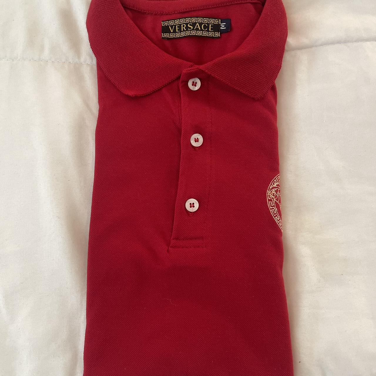 Men’s Red Rep/Fake Versace Polo, size Medium, fits... - Depop