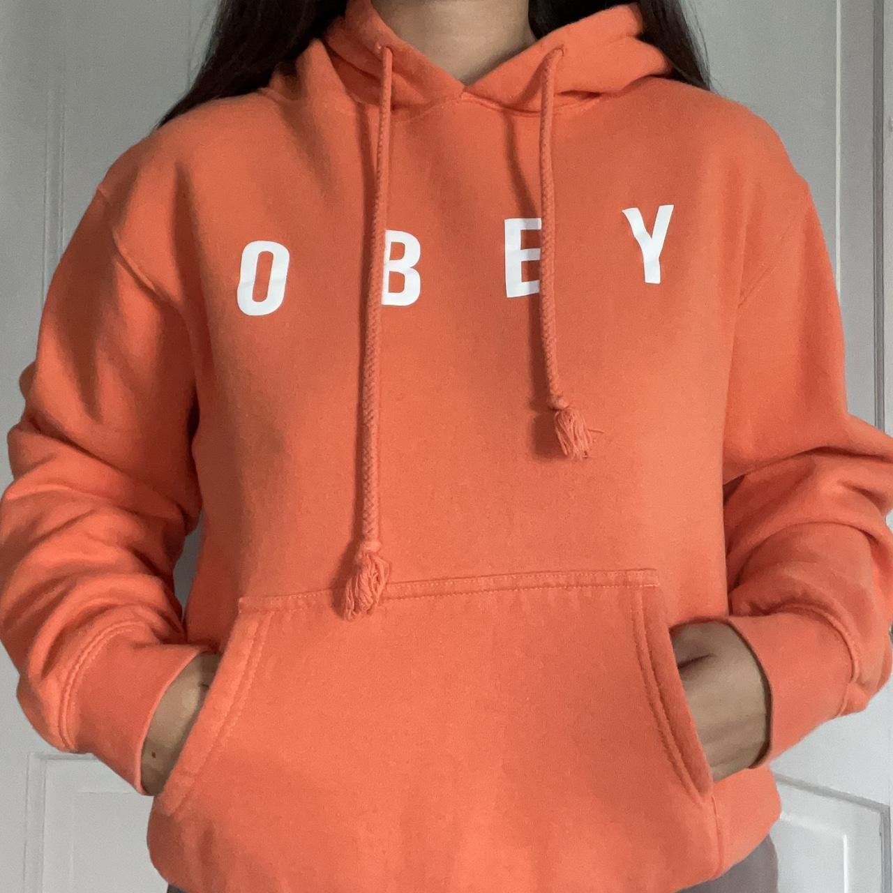 Obey hoodie orange deals