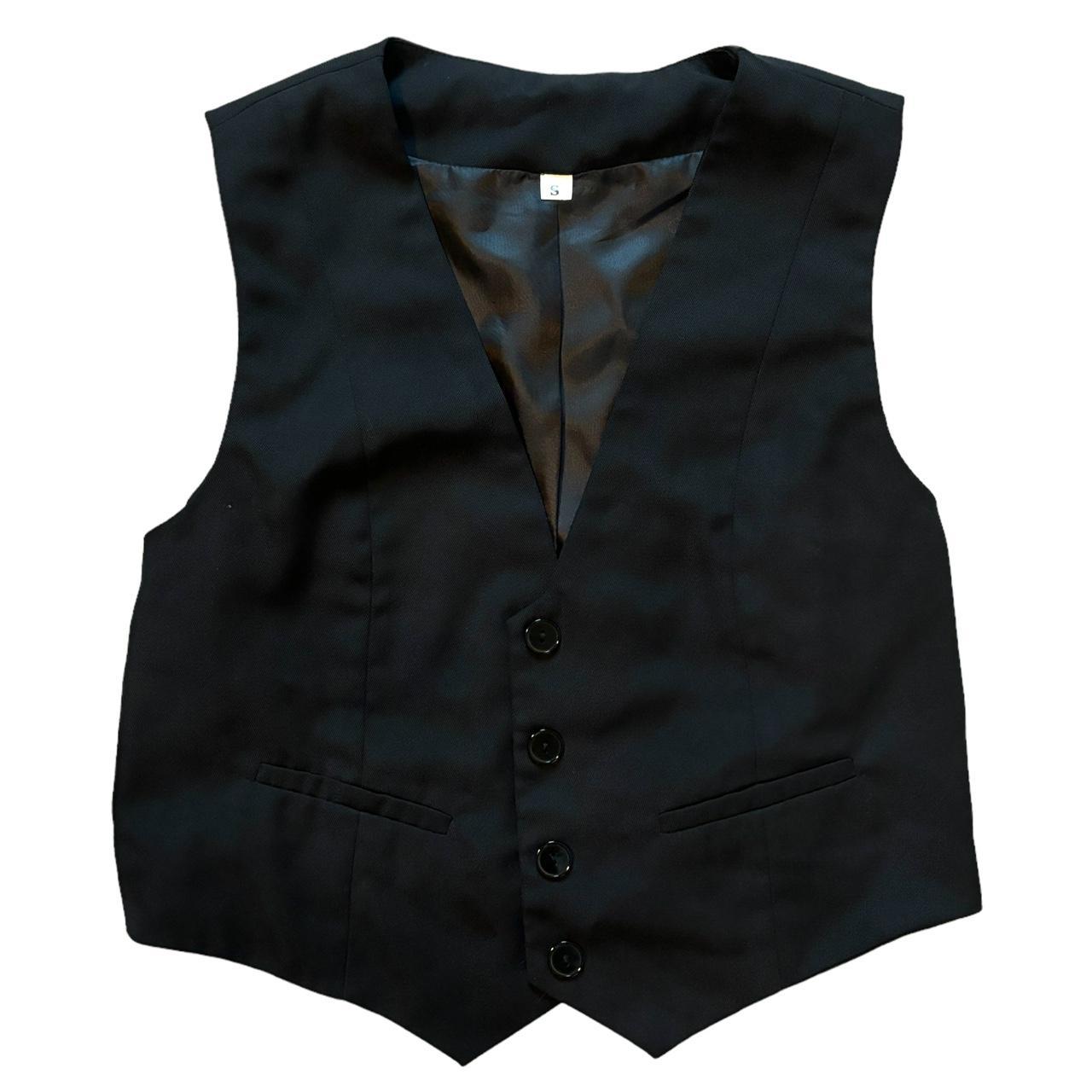 Black button up vest • Best fits a size S • No... - Depop