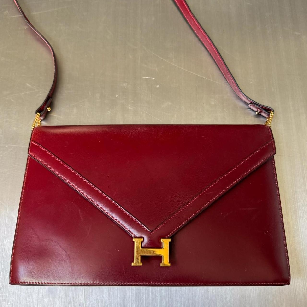 Hermes Lydie Bag Hermes Clutch Vintage Hermes Wine/Gold Vintage